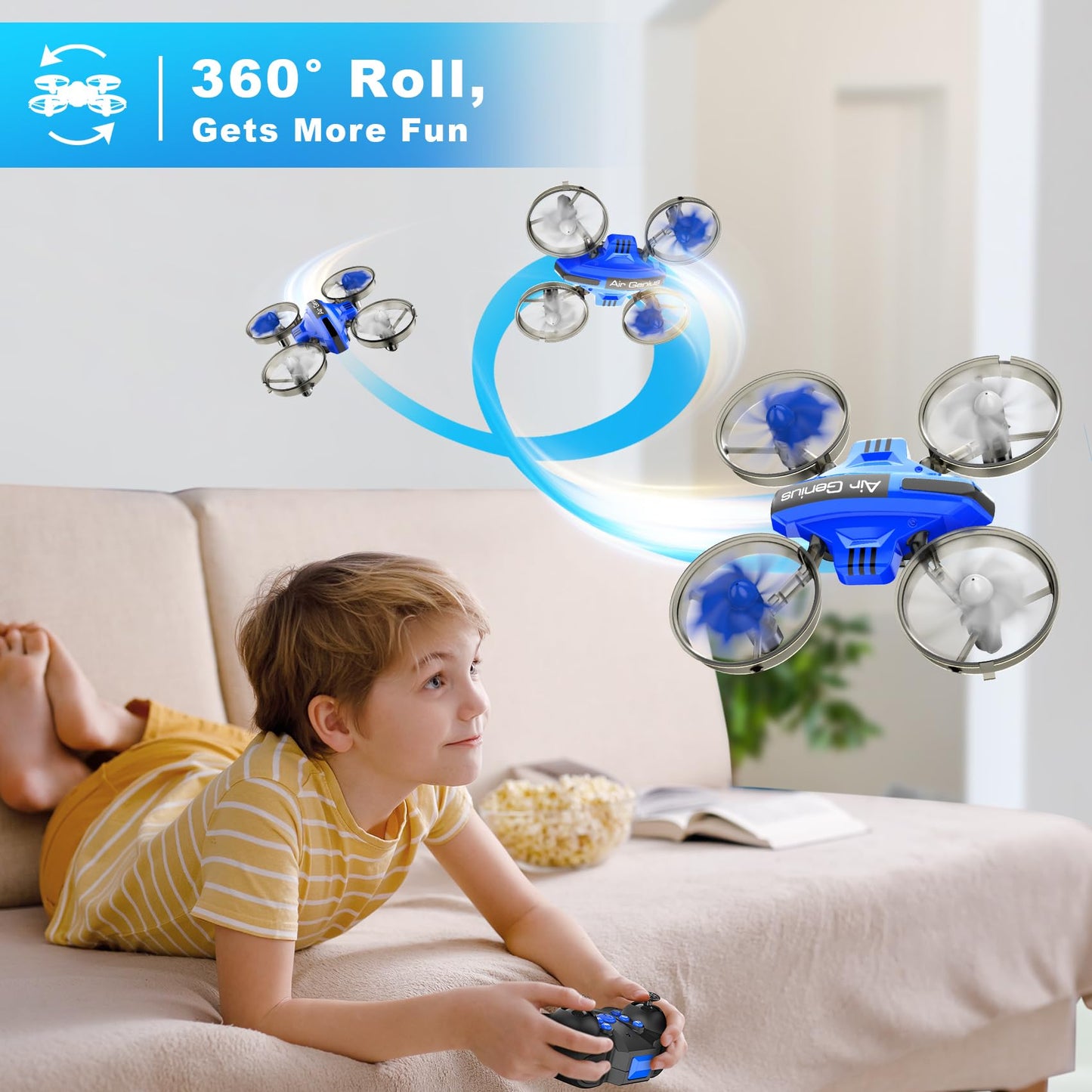 Oddire Mini Drone for Adults, Drones & Cars 2 in 1 Toy with One Key Take Off-Landing, Altitude Hold, Headless Mode, 360° flip, Car Mode, 2 Batteries,