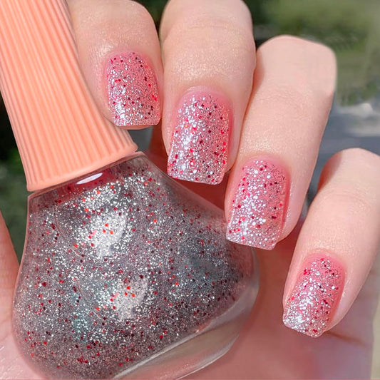 Diamond Glitter Nail Polish, 12ml Shiny Galaxy Glitter Quick Dry Nail Lacquer for Nail Art Varnish, 0.41 fl oz