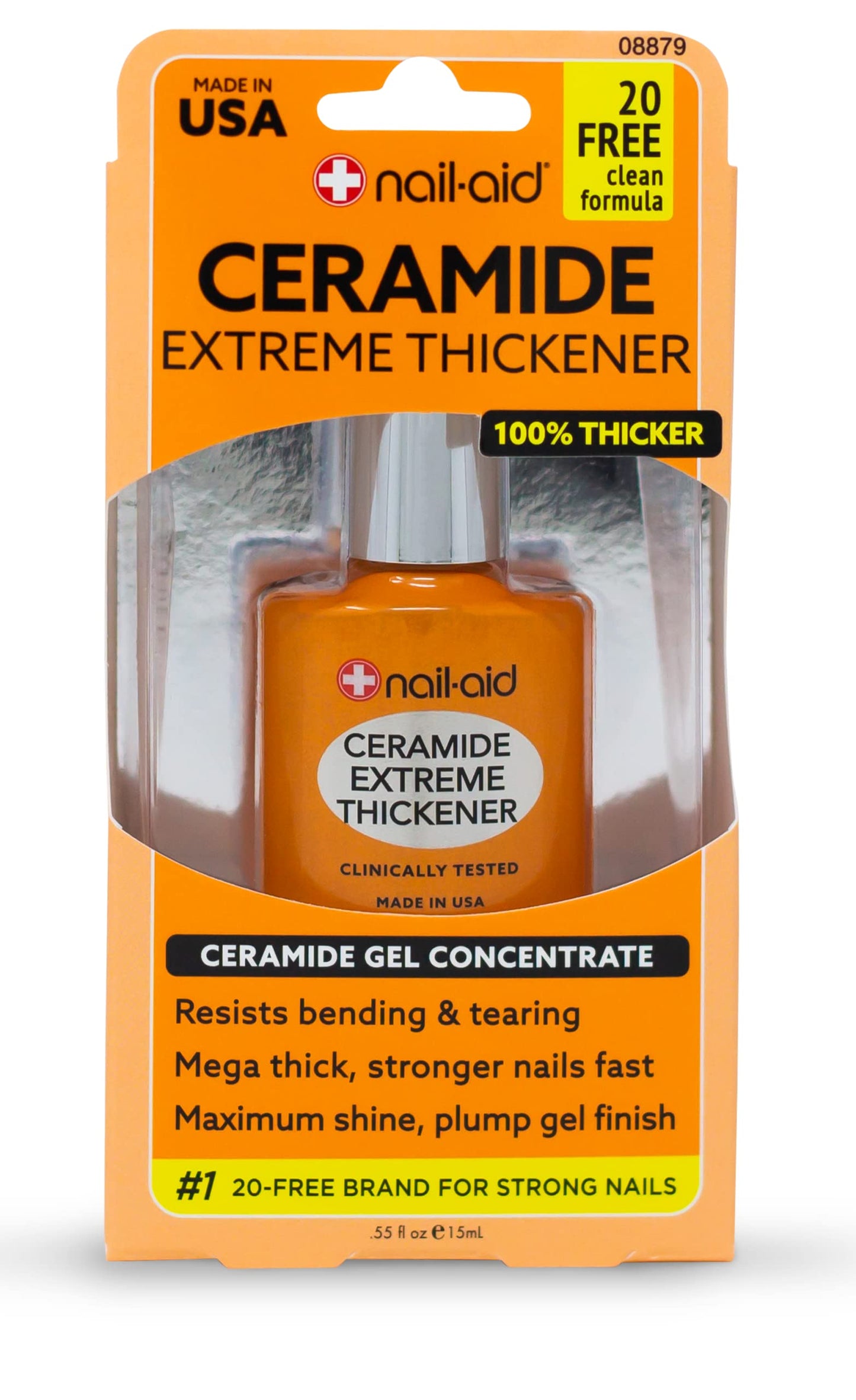 NAIL-AID Ceramide Extreme Thickener + Gel Top Coat, Clear, 2 Count