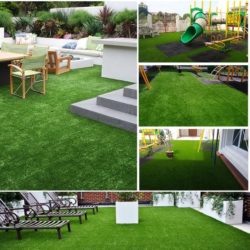 Artificial Grass Turf Lawn Outdoor Indoor 4FTx6FT Fake Grass Carpet for Pets 0.4 Inch Realistic Faux Grass Rug with Drain Holes for Garden Lawn Landscape Balcony Party Wedding Christmas Rug