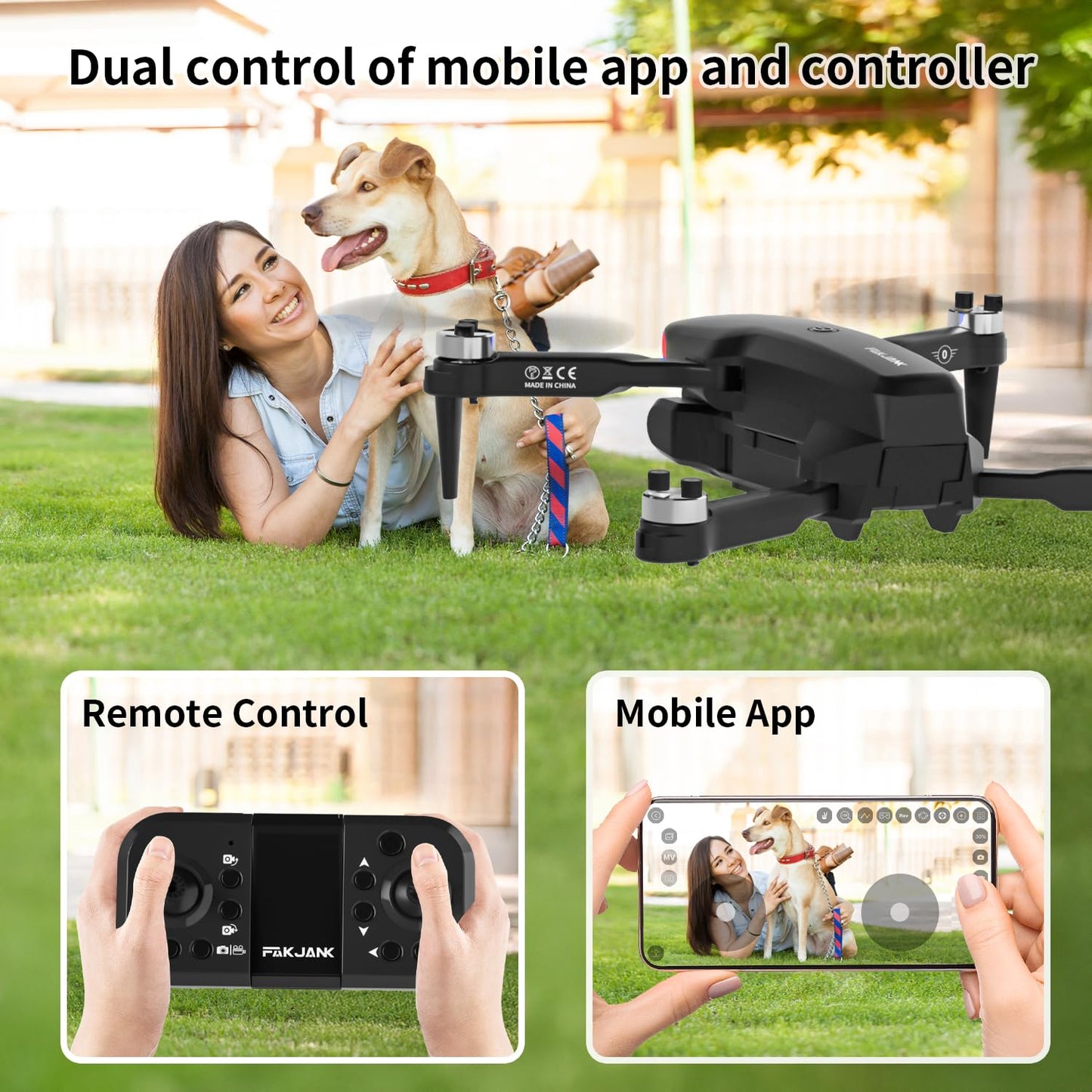 F417 Drone with Camera 1080P for Beginners and Adults,RGB LED Light 90°Electric Adjustable Lens,FPV Drone Mini RC Quadcopter with Live Video Camera,360° Flip,One Key Take Off/Land,Carry Case,Black