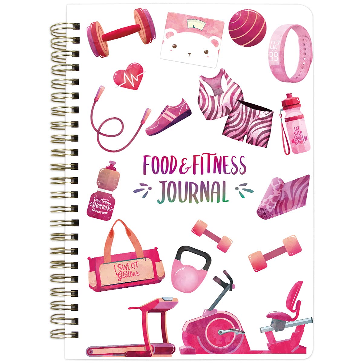 Food Nutrition Fitness Journal Weight Loss Wellness Workout Calorie Counter Log Diary Notebook Planner Diet Meal Exercise Training Health Tracker 6.1" x 8.5"