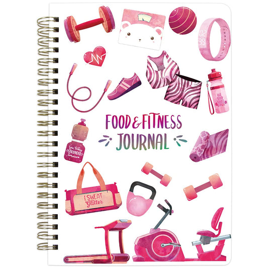 Food Nutrition Fitness Journal Weight Loss Wellness Workout Calorie Counter Log Diary Notebook Planner Diet Meal Exercise Training Health Tracker 6.1" x 8.5"
