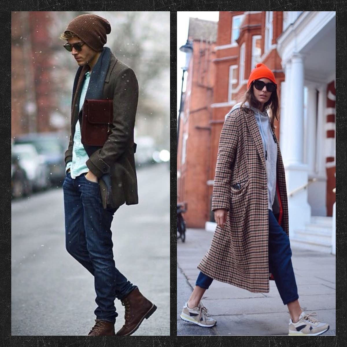 AJG Beanie Hats for Men,Unisex Smile Face Embroidered Acrylic Soft Warm Winter Cuffed Knit Hats for Women (1-Black)