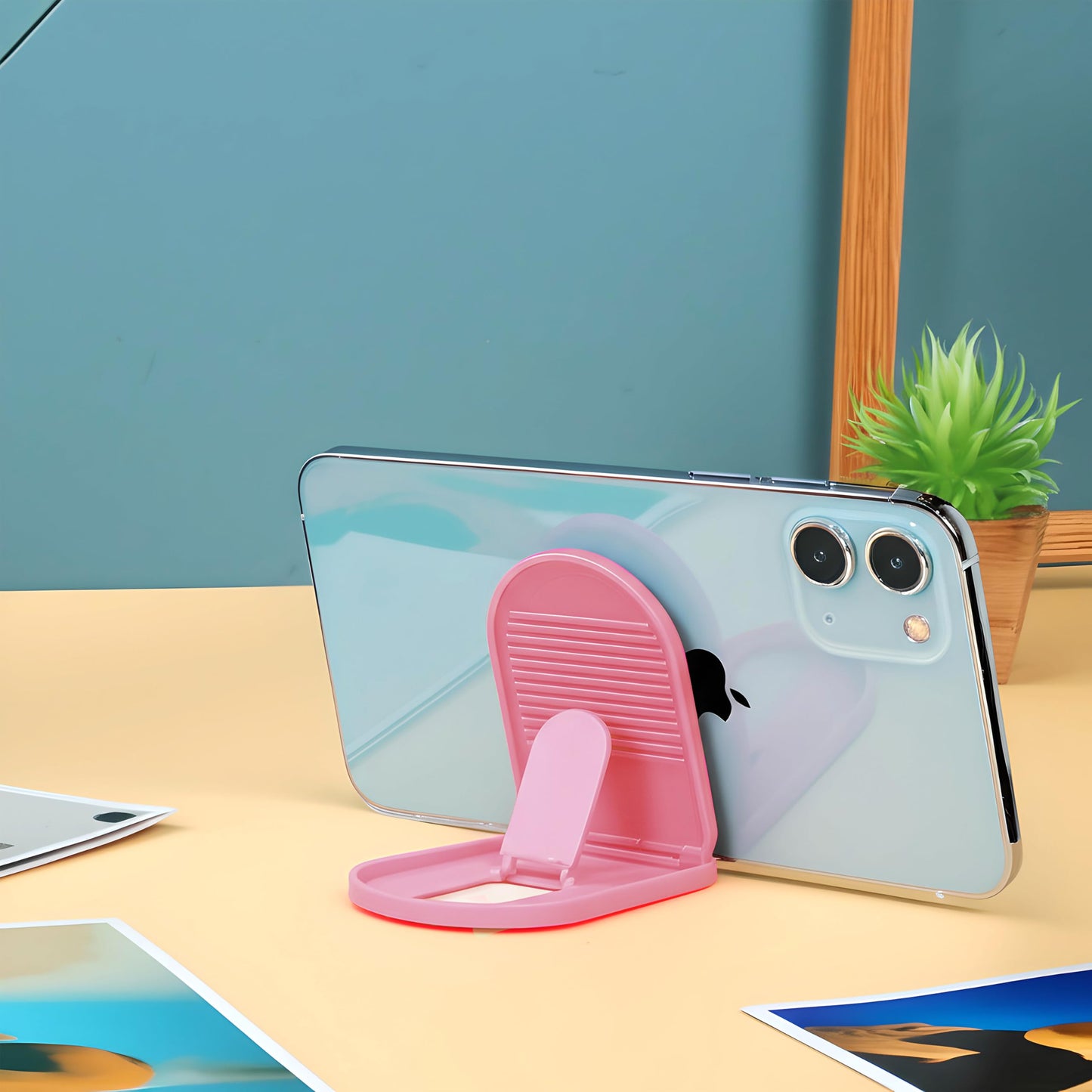 HZZADZXW Portable Cell Phone Stand Holder for Desk, Foldable Pocket-Sized Mount, Adjustable Multi Angle Stand for iPhone 16 15 14 13 Pro Max, 4-10” iPad Smartphone, Black