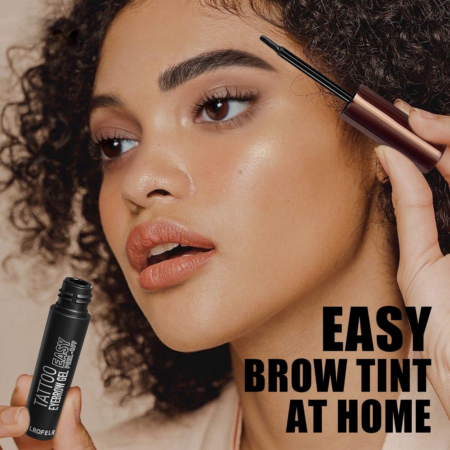 Cilrofelr Tattoo Peel Off Eyebrow Gel Tint, Semi Permanent Tattoo Brow Peel Off Tint Gel, Last Up to 3 Days, Waterproof, Transfer-proof, For Fuller & Defined Looking Brows, Dark Brown (2 Pack)