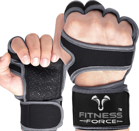 FITNESS FORCE Ventilated Gym Gloves for Men with Built-in Wrist Support for Workouts Weightlifting Gloves Workout Gloves for Women