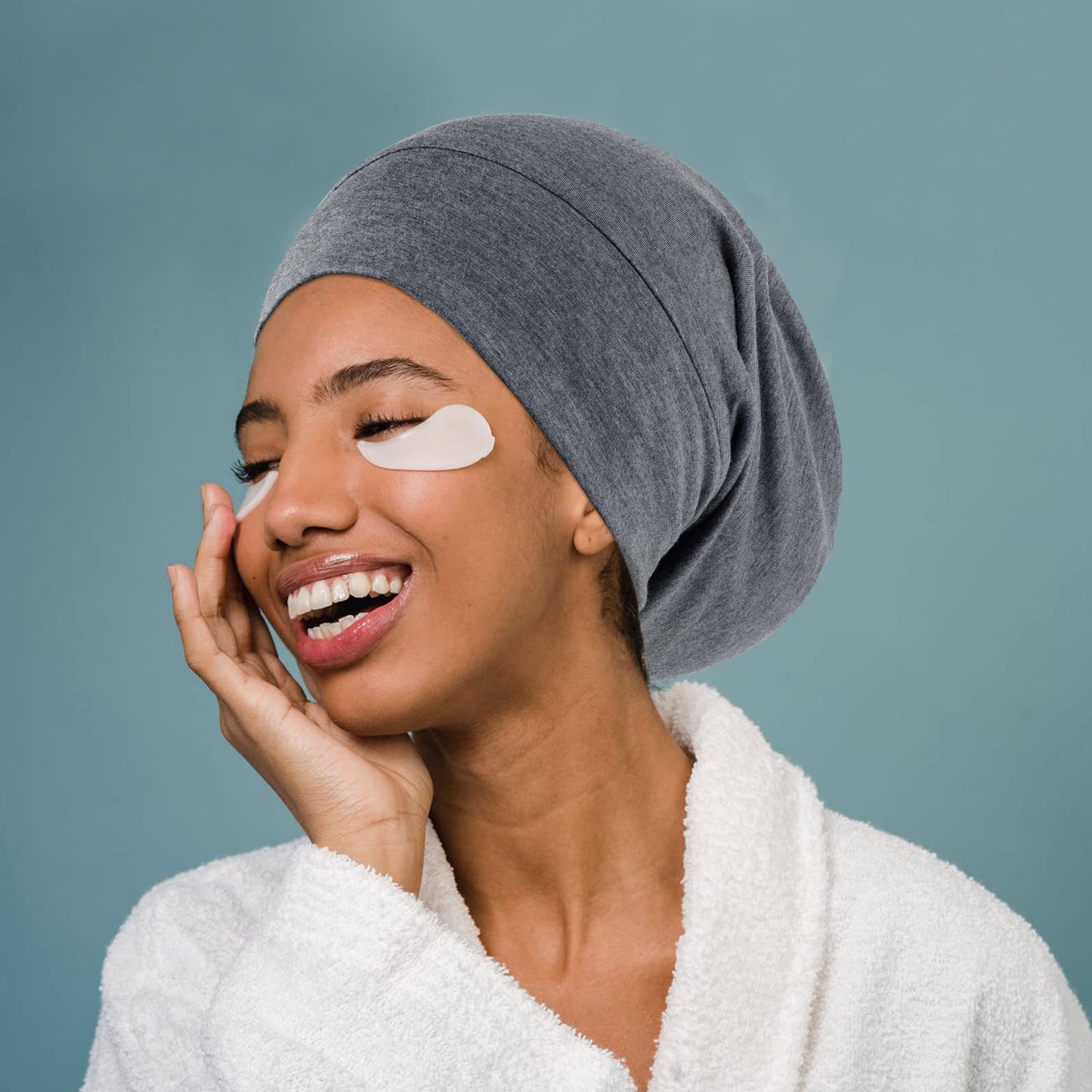 OLESILK Mulberry Silk Bonnet for Women, Unisex Adjustable Sleep Cap, Real Silk Hair Wrap, Pearl Grey