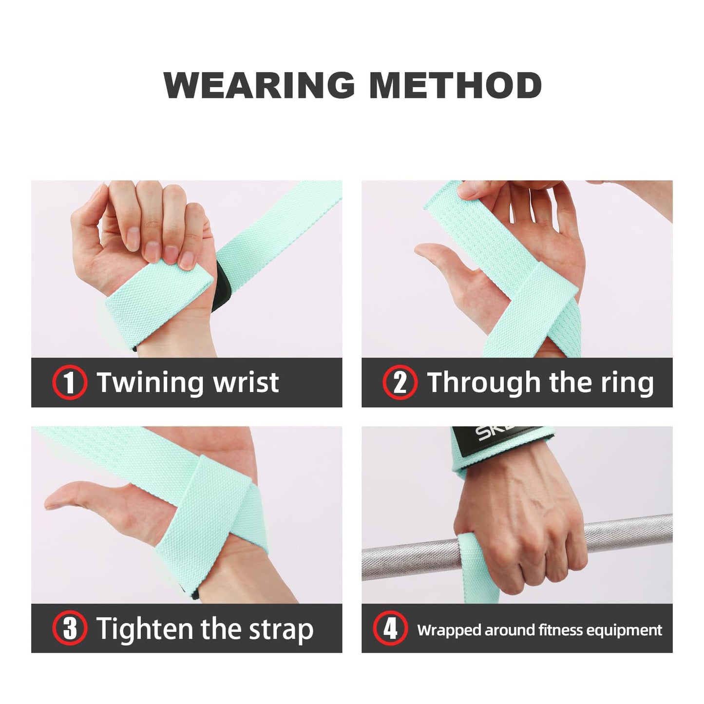 SKDK Cotton Hard Pull Wrist Lifting Straps Grips Band-Deadlift Straps with Neoprene Cushioned Wrist Padded and Anti-Skid Silicone - for Weightlifting, Bodybuilding, Xfit, Strength Training