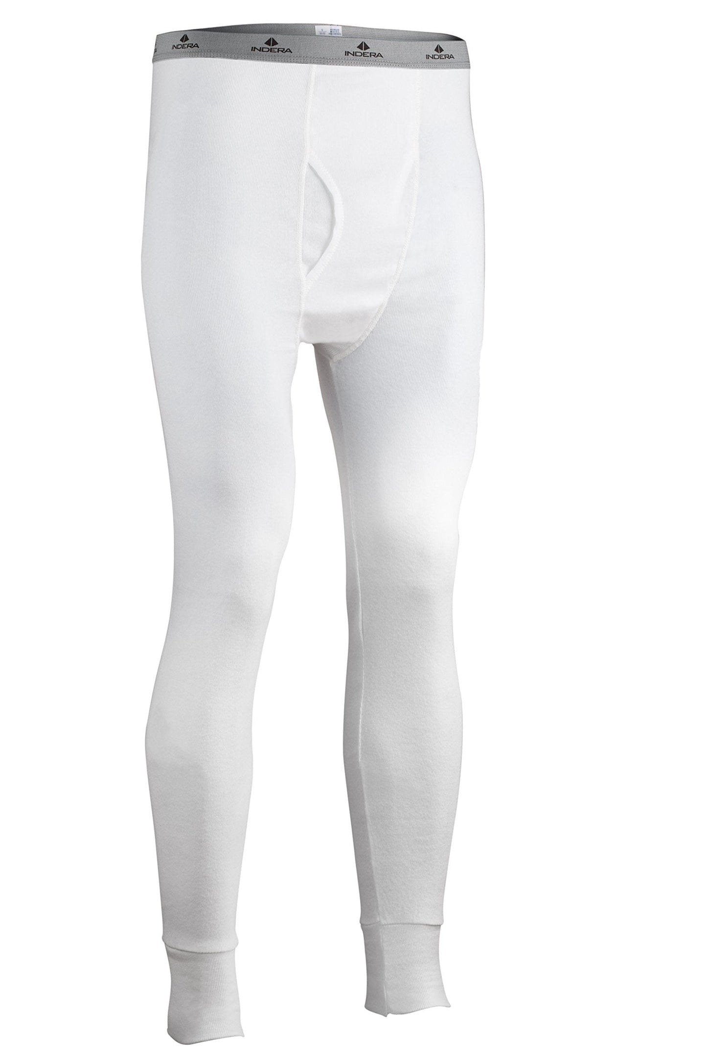 Indera Men's Cotton Rib Knit Thermals Long Johns Underwear Pant, White, X-Large Tall