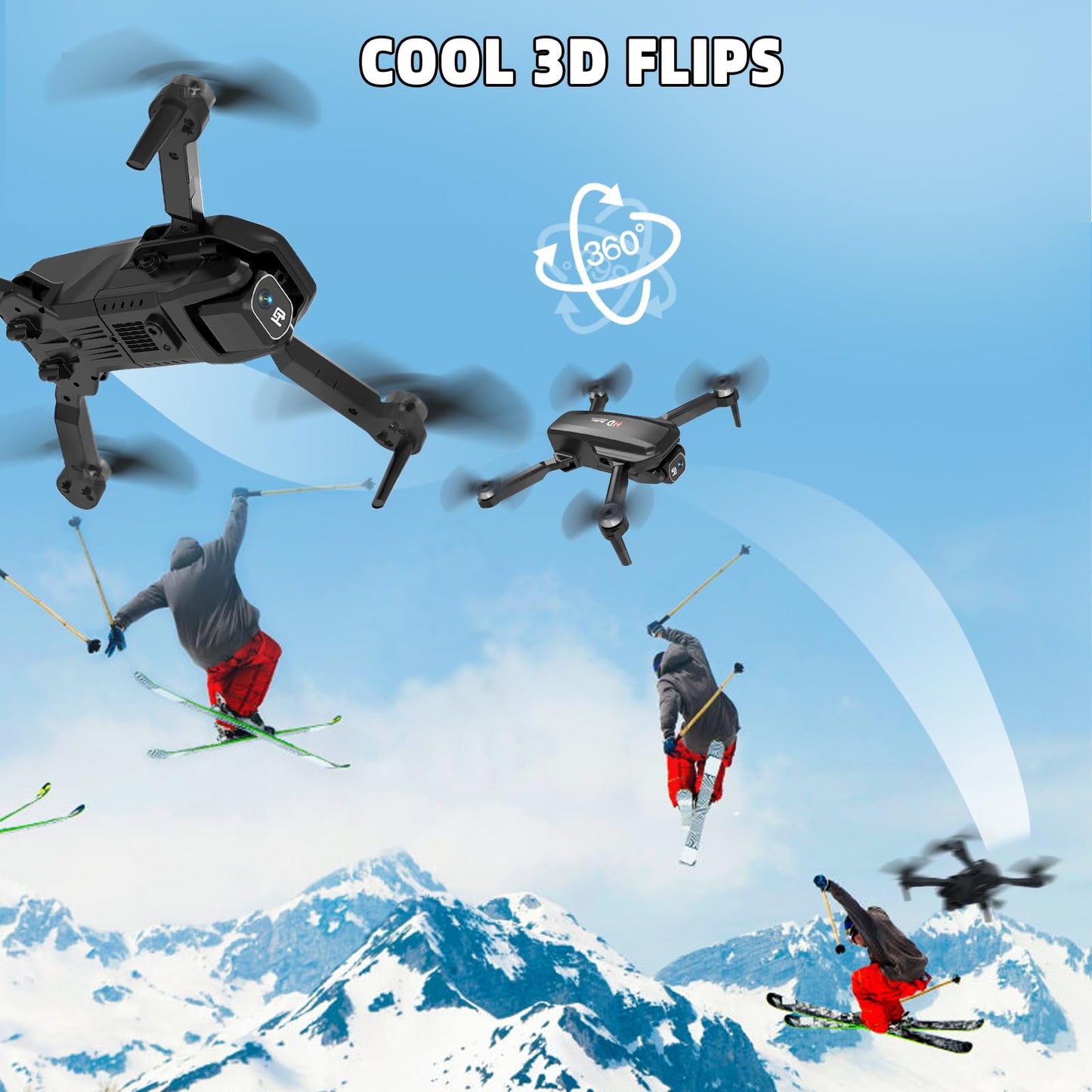 Drones with Camera for Adults 4K Foldable RC Quadcopter Drone with 1080P HD Camera Mini Drone, FPV Live Video, Altitude Hold, One Key Take Off/Landing, 3D Flip