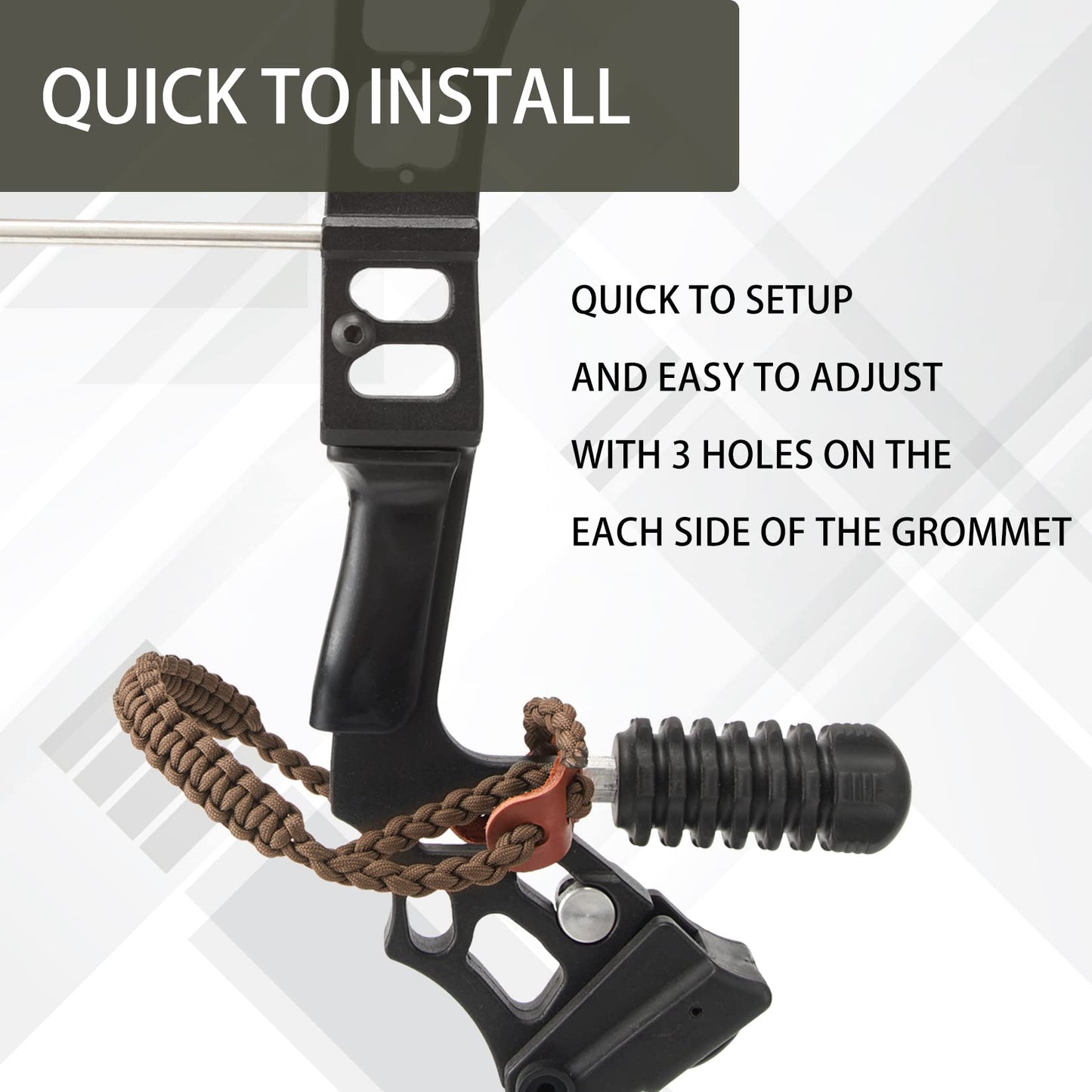 Elm Ray Archery Bow Wrist Sling 550 Paracord,Durable 100% Full Grain Leather with Strong Metal Grommet,Comfortable and Light,Fit Compound Bow Stabilizer & Recurve (Brown)