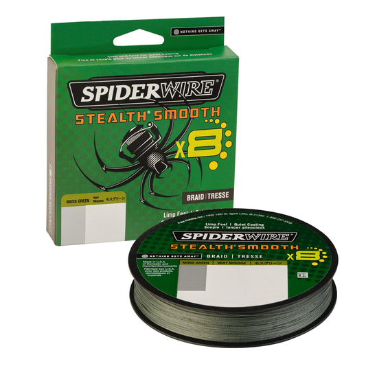 SpiderWire Stealth® Translucent Superline, Moss Green, 15lb | 6.8kg, 200yd | 182m Braided Fishing Line, Suitable for Saltwater Environments