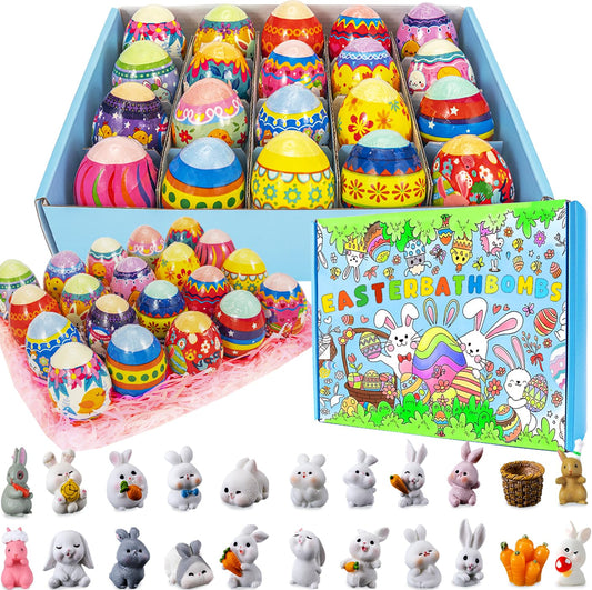 20pcs Bath Bomb Gift Set, Natural Organic Mini Bath Bombs, Handmade, Best Birthday Gift for Easter Bath Balls, Easter Basket Filler Bath Balls Best Birthday Gift