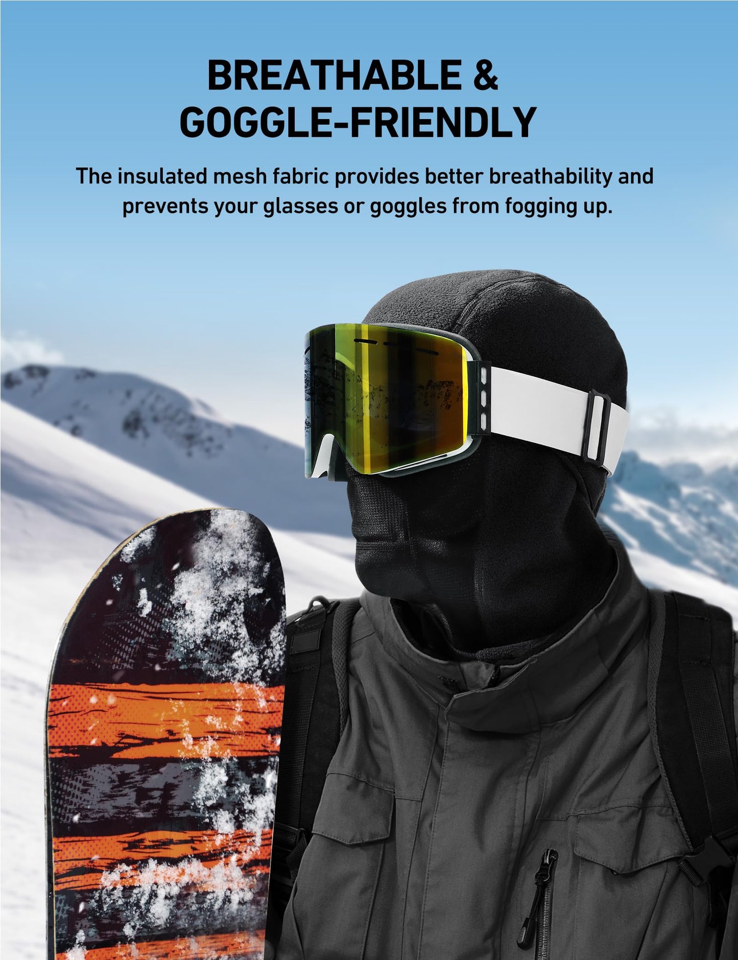 AstroAI 2 Pack Balaclava Ski Mask Winter Fleece Thermal Face Mask Cover for Men Women Warmer Windproof Breathable, Cold Weather Gear for Skiing, Outdoor Work, Riding Motorcycle & Snowboarding, Black