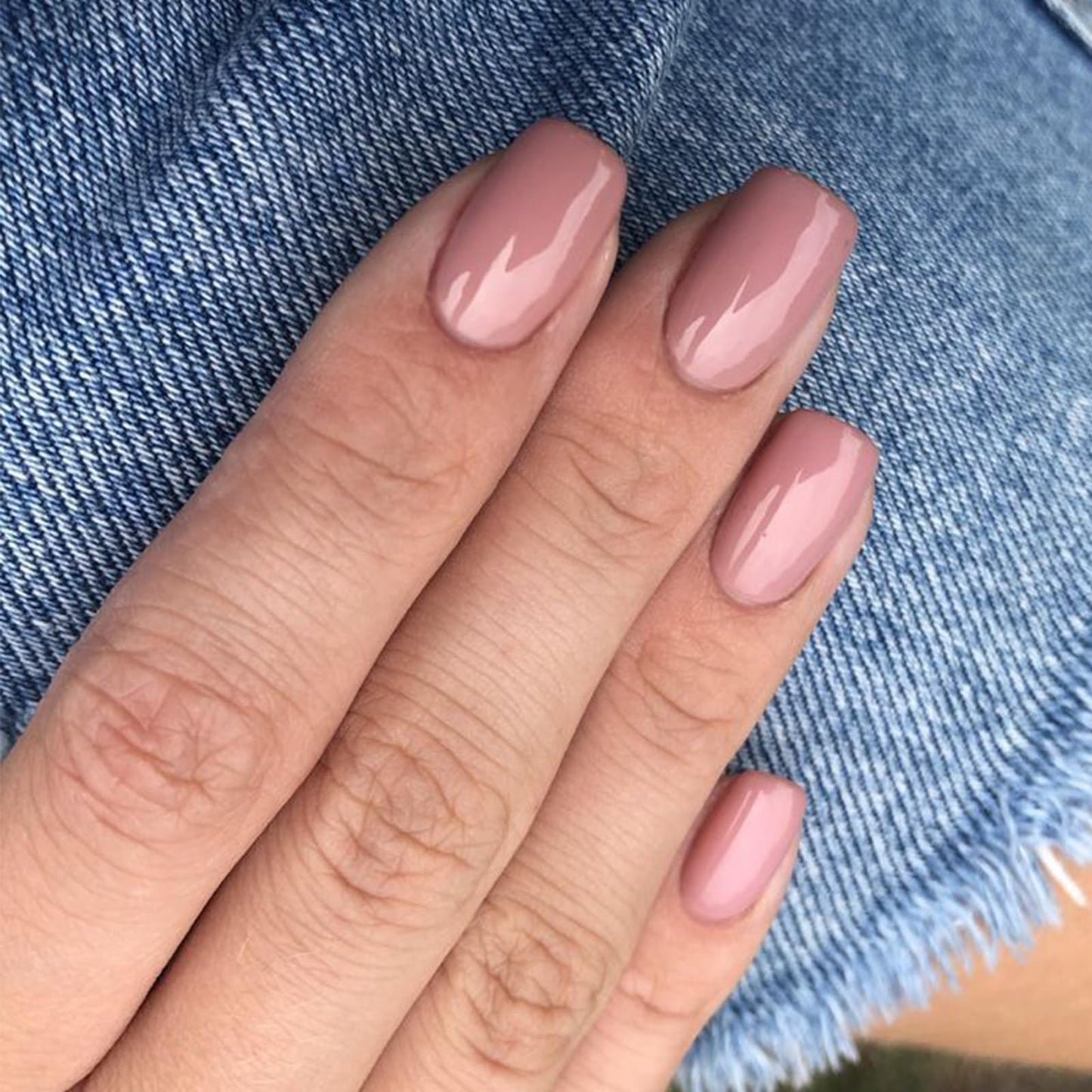 Modelones 32Pcs Peach Pink Press on Nails, Spring Easter Short Square Fake Nails, Reusable Nail Kit with Nail Glue Adhesive Tabs Mini Nail File, Nails Press Ons 16 Sizes