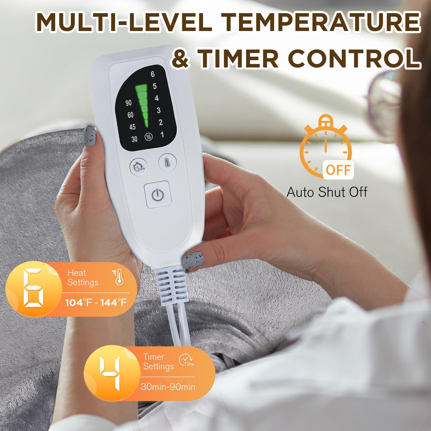 Heating Pad for Neck, [2025 Upgrade] Neck and Shoulders Heating Pads with Deeper Pain Relief, Electric Heating Pad for Back, Christmas Birthday Gifts for Women Men Mom, 22 x 25, Grey