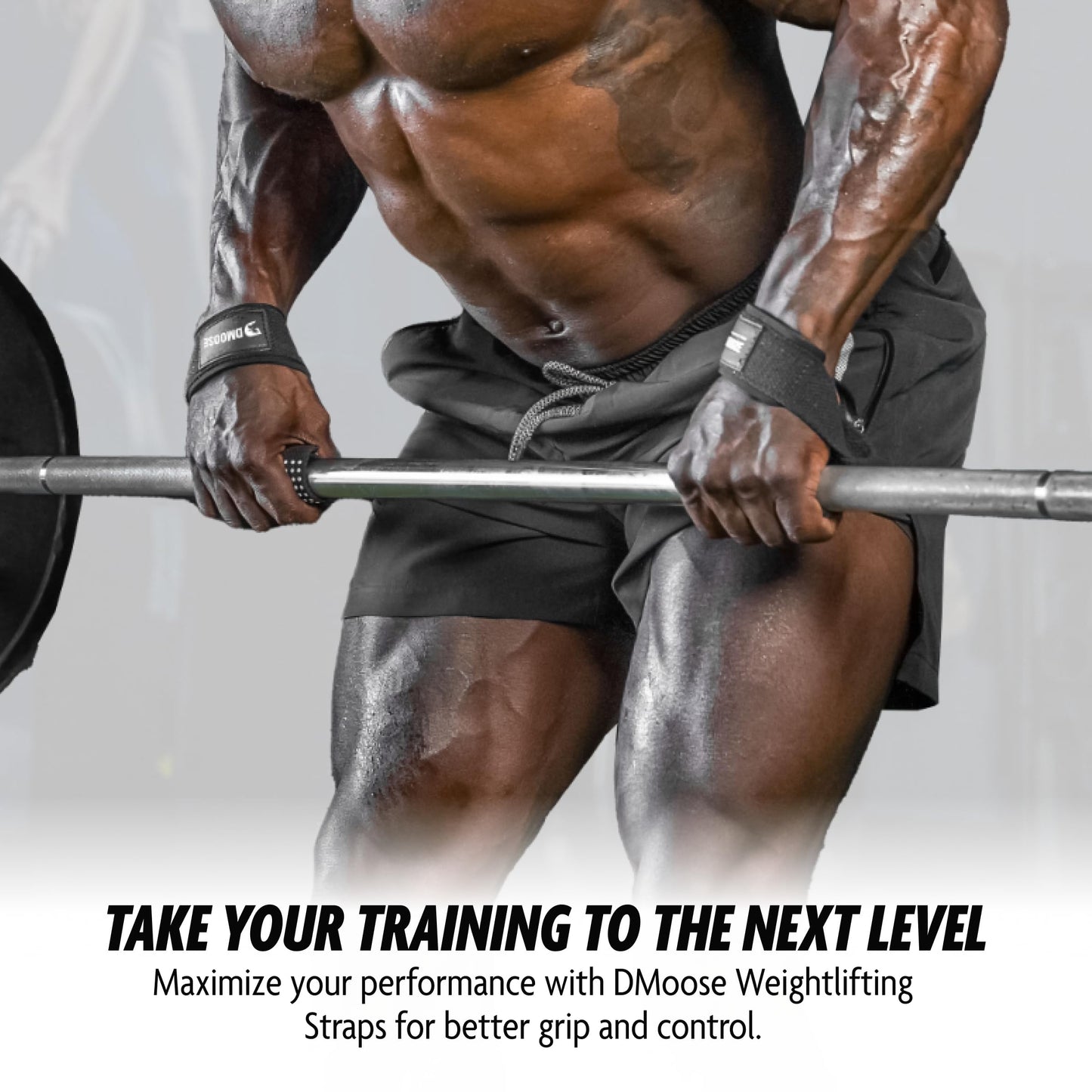 DMoose Fitness Lifting Straps - 4mm Neoprene Padded Wrist Straps for Weightlifting & Powerlifting - Cotton Lifting Strap with Silicone Grip for Men & Women - Durable Deadlift Straps for Gym Workout