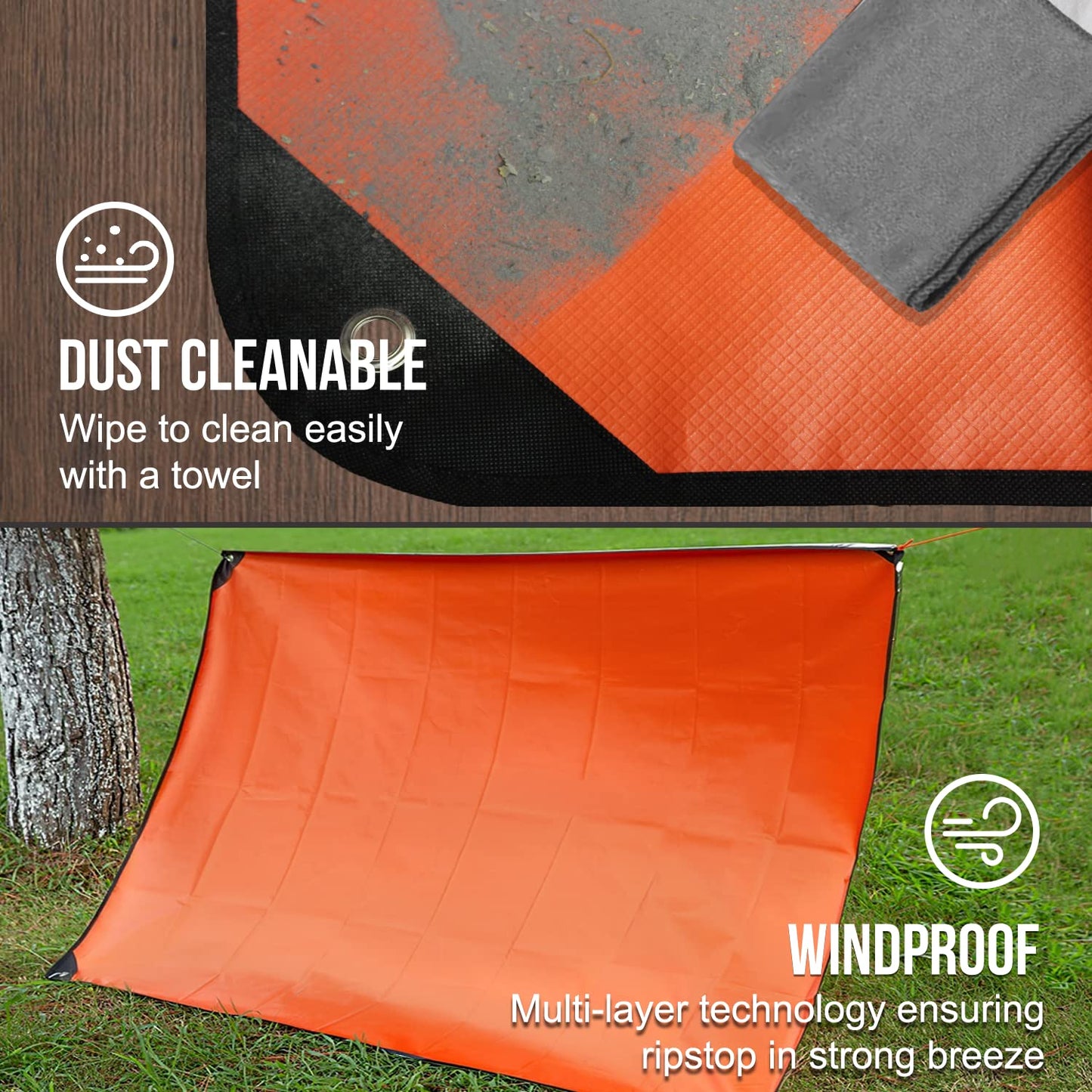 Thickening Complex:LYN Multilayer Heavy Duty Solar Emergency Survival Blanket-Orange,Reflective Mylar Waterproof Windproof Thermal,for Rescue,Car Camping,Hiking,Bushcraft,Snow&Pet Full