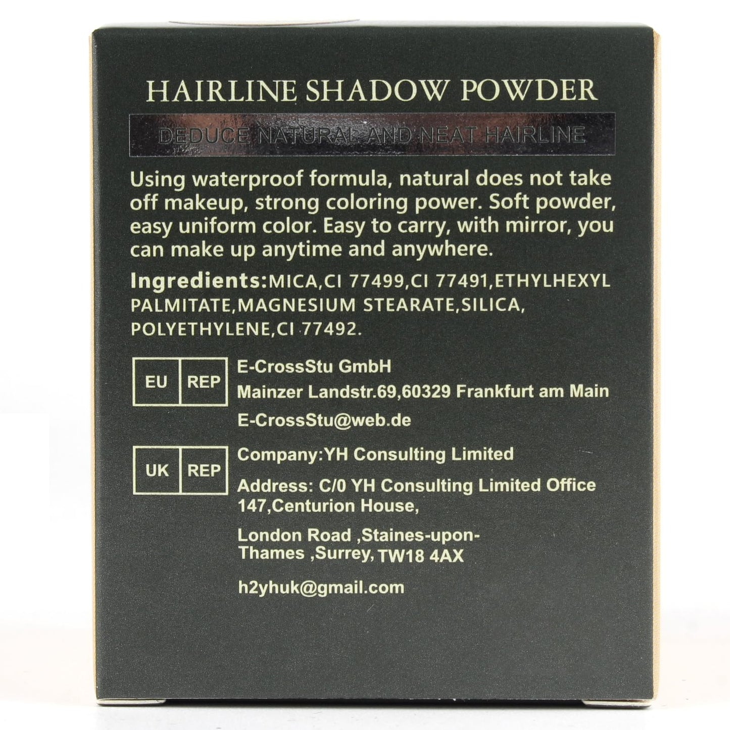 SOVONCARE Instantly Hairline Powder-Maycheer Conceals Gray Hair Loss Shadow Coverage Magic Color Root Touch Up for Women & Men Black 0.35 oz