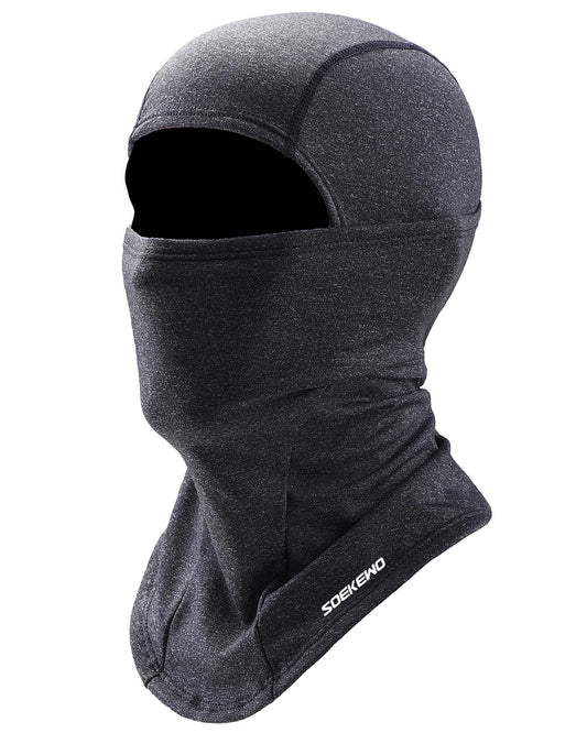 SoeKewo Balaclava Winter Ski Mask Fleece Thermal Face Mask Covering for Cold Weather Skiing Cycling Men Women, Gray