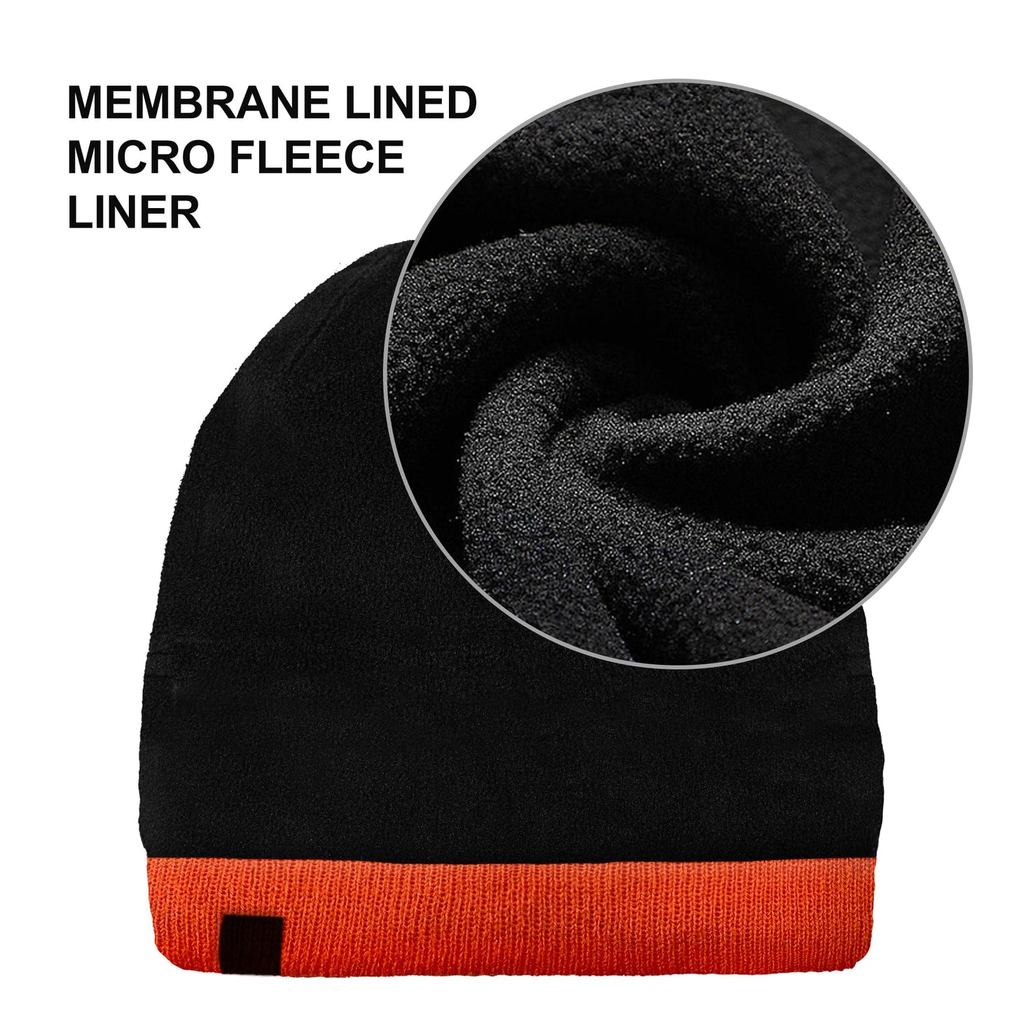 DexShell Waterproof Cuffed Beanie for Men and Women, Acrylic Outer for Winter Running Cold Weather Sports, Membrane Insulated Fleece Liner, Blaze Orange, One Size (56-58cm)