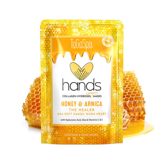 ToGoSpa, HANDS, Honey And Arnica Hand Mask Moisturizing Gloves, Moisturizer For Dry Cracked Hands, Overnight Gloves For Men And Women, Smooth Texture And Appearance, Pack Of 2