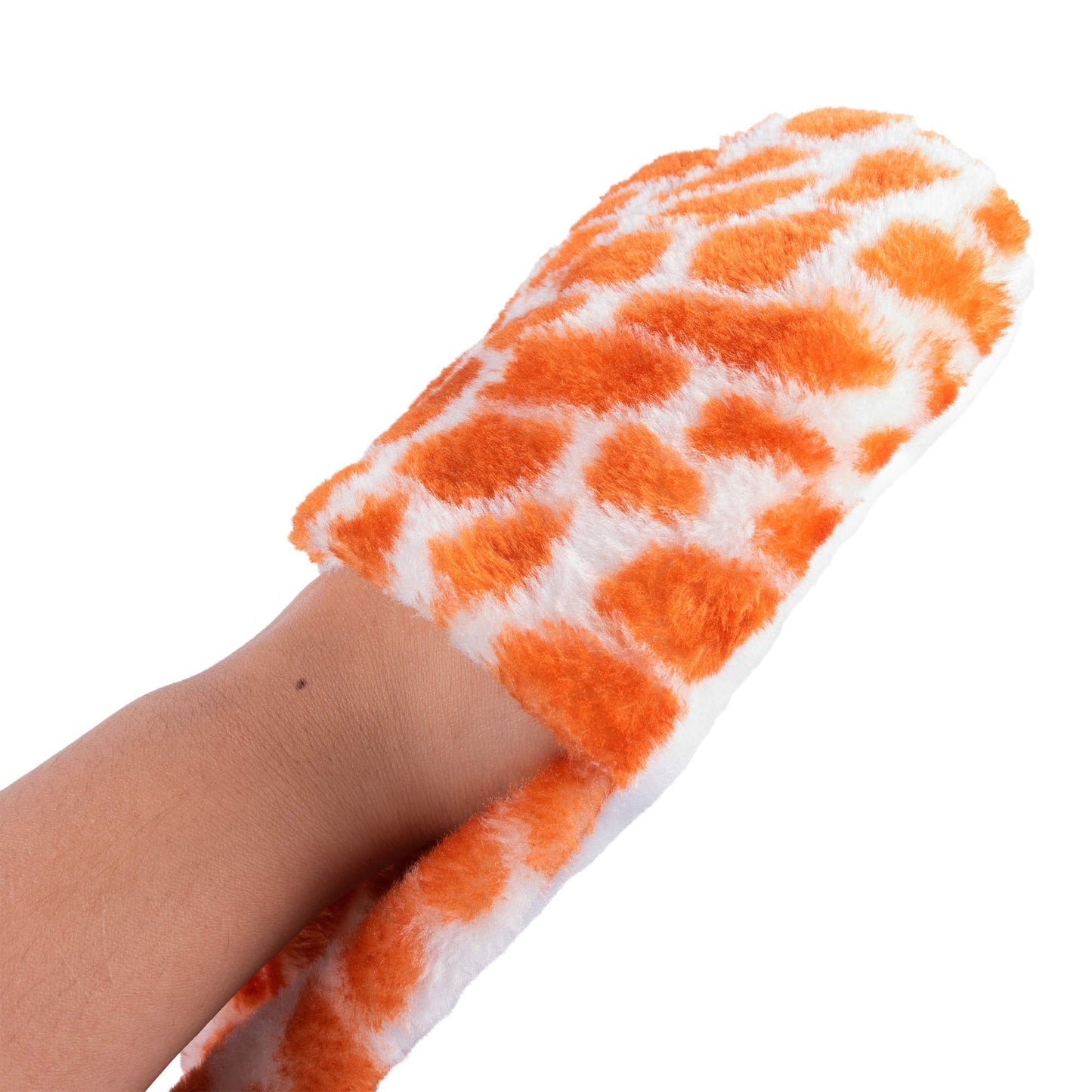 Giraffe Unisex Polyester Plush Zoo Animal Winter Hat Beanie Aviator Style (Long) Orange