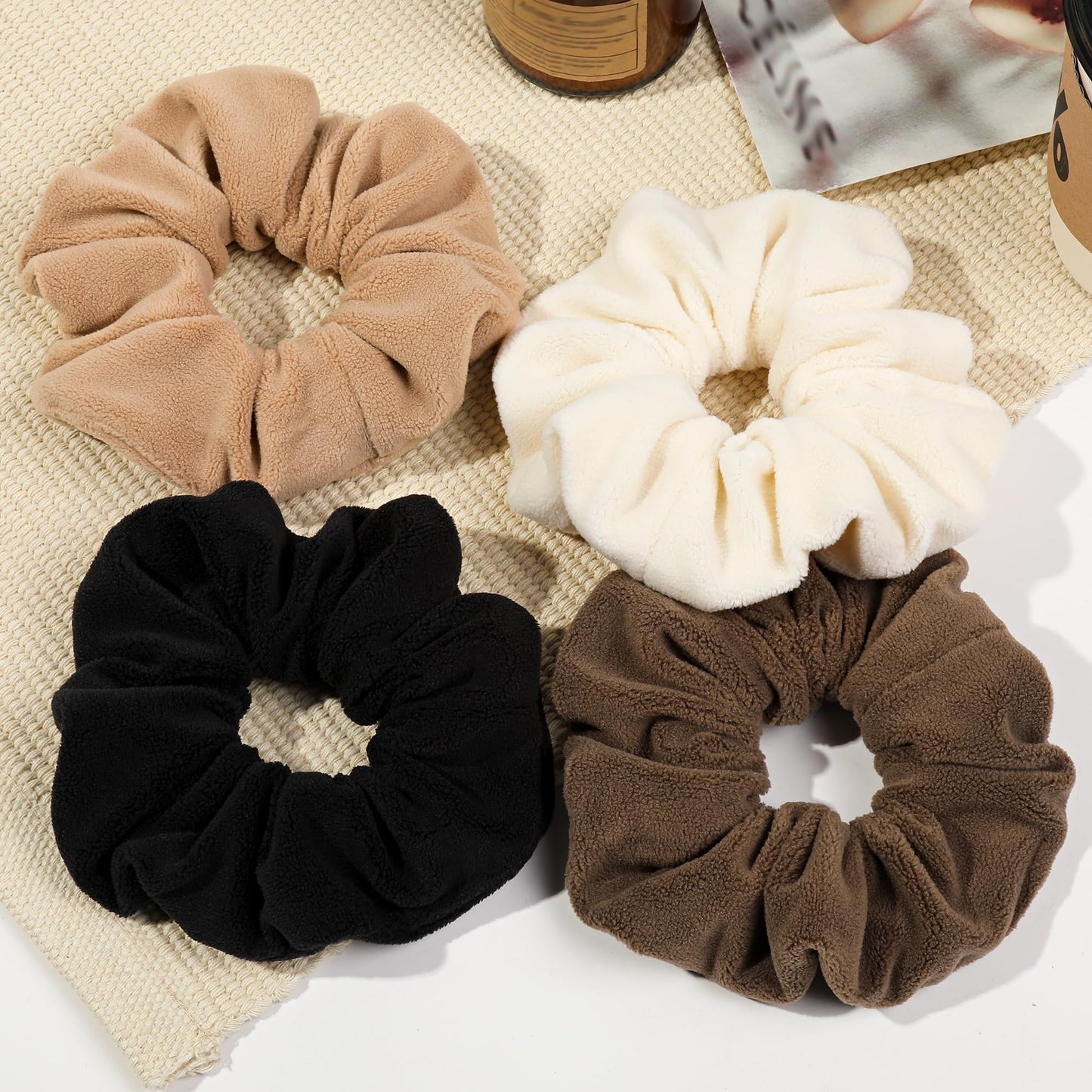 Large Scrunchies for Women's Hair Velvet Extra Big Scrunchie Both for Thick Hair or Thin Hair Curl Hair No Crease Jumbo Ponytail Holder No Hurt Your Hair for Sleep