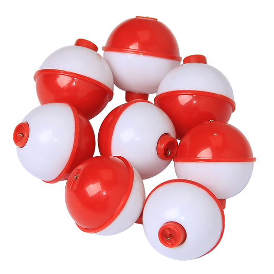 Fishing Bobbers Set Snap Hard ABS on Red/White Fishing Floats Bobbers Push Button Round Buoy Floats Fishing Tackle Accessories Size: 0.5/0.75/1/1.25/1.5/2/2.5 Inch 10pcs-50pcs/lot