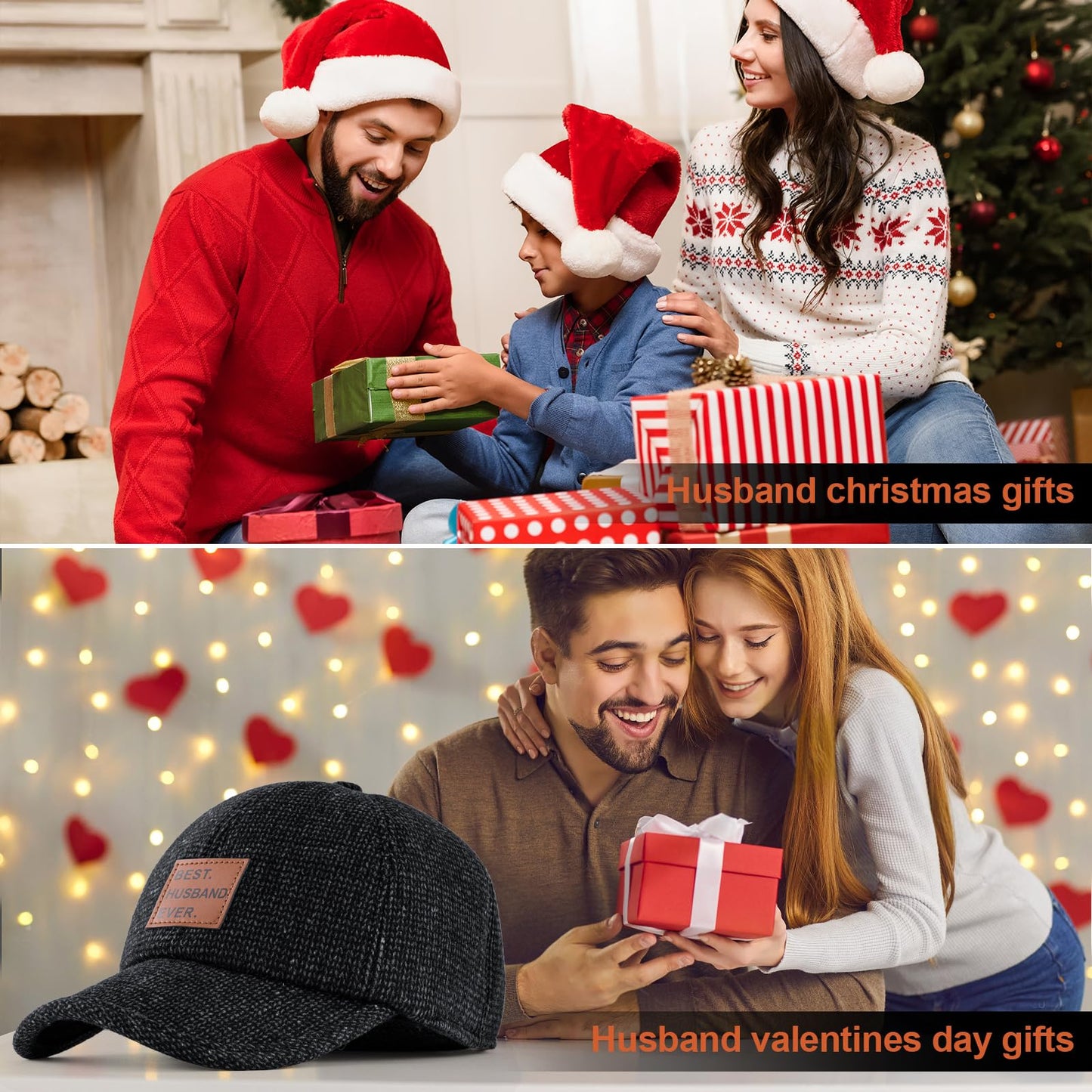 MEINICY Gifts for Husband - Husband Gifts from Wife for Christmas Valentines Day, Brithday, Anniversary Winter Baseball Cap Black
