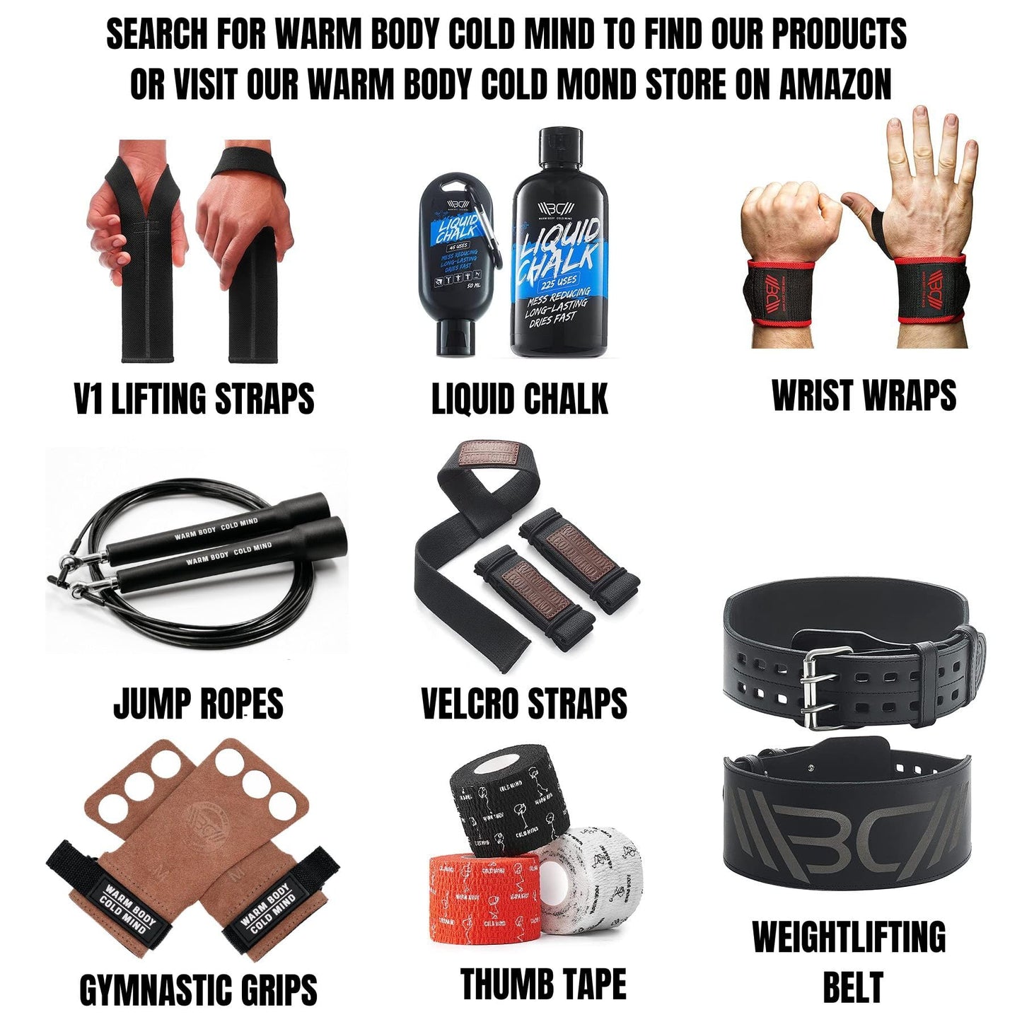 WARM BODY COLD MIND 2" Premium Lifting Thumb Tape for Weightlifting - Hook Grip for Powerlifting, Strength/Cross Training, Deadlift, Weight Lifting, Athletic Finger Wrap (Mix V2 3 Rolls)