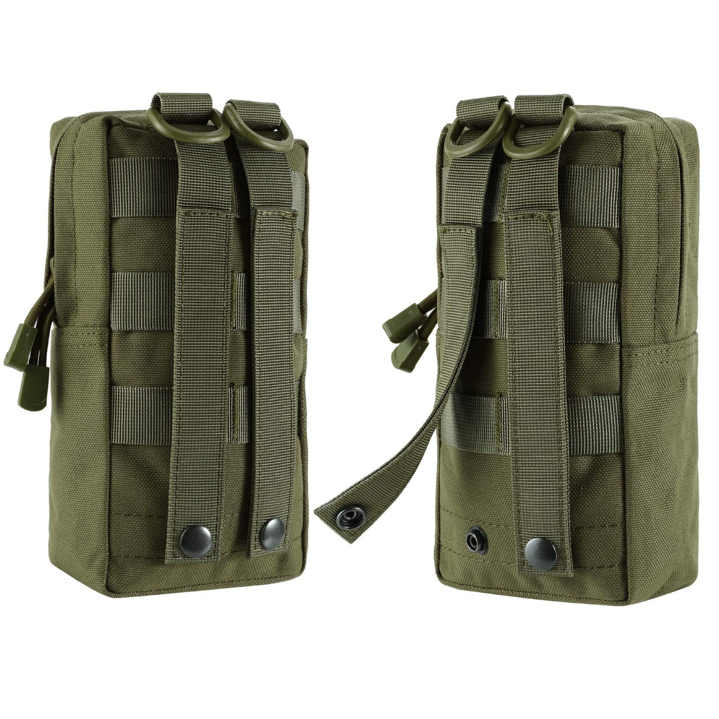 FRTKK 2 Pack Molle Pouches - Tactical Compact Water-Resistant EDC Pouch Small Utility Pouch Bags (Patch Included) (2 Pack-Army Green 3)