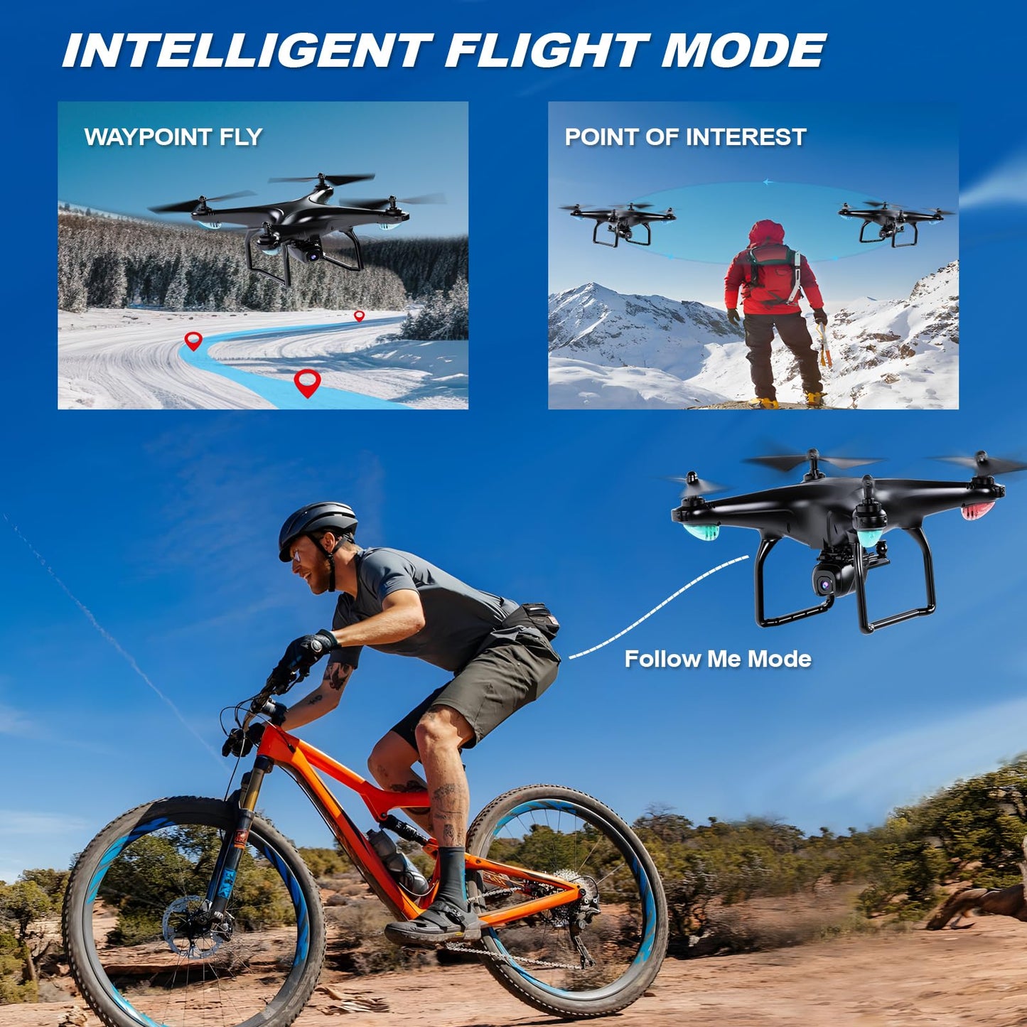 Cheerwing U88S GPS Drone with 4K Camera for Adults, 5G WiFi FPV Drone with Auto Return, Follow Me, Waypoint Fly, Voice Control