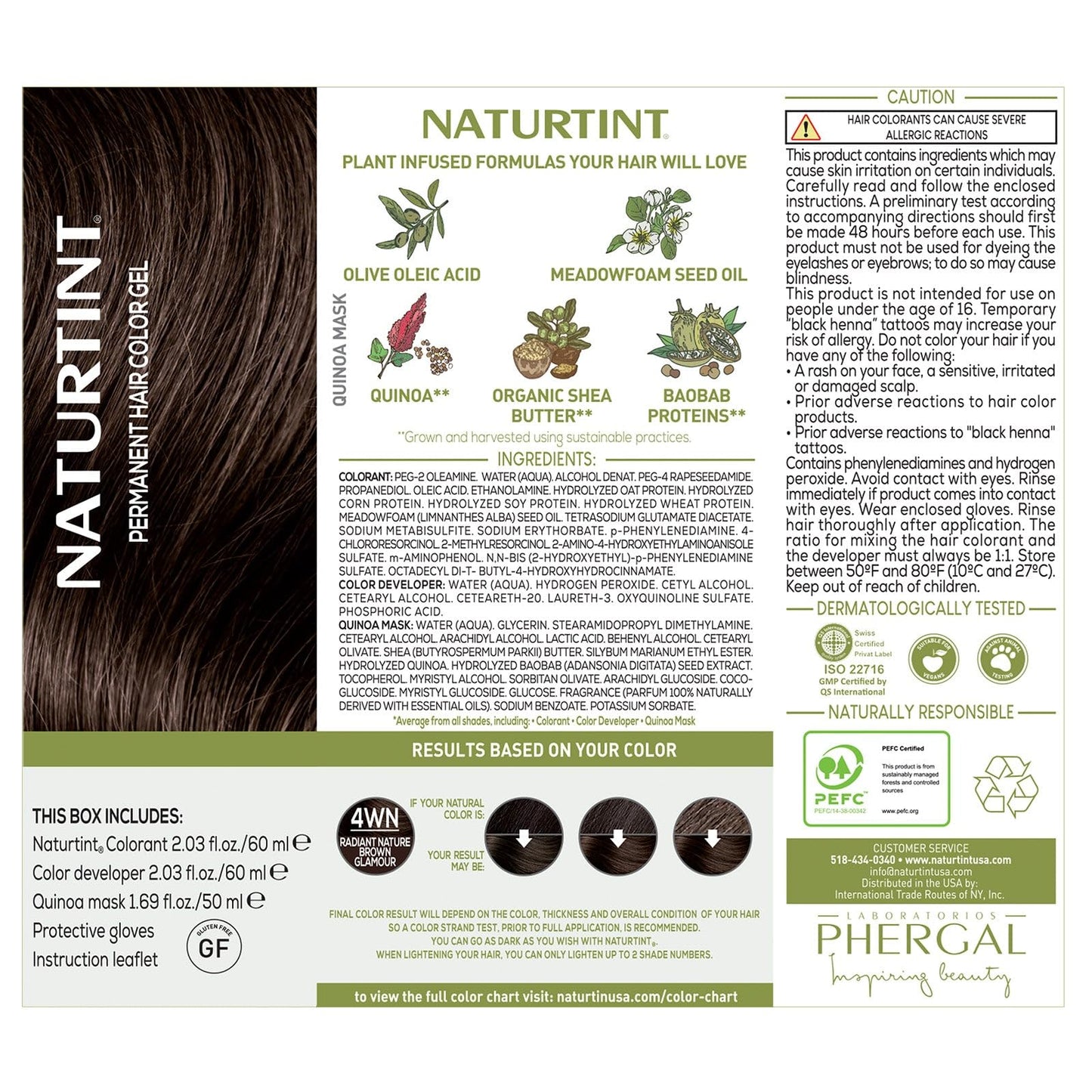 Naturtint 4WN Radiant Nature Brown Glamour Permanent Hair Color (Pack of 1), Ammonia Free, Vegan, Cruelty Free, up to 100% Gray Coverage, Long Lasting Results (Packaging may vary)