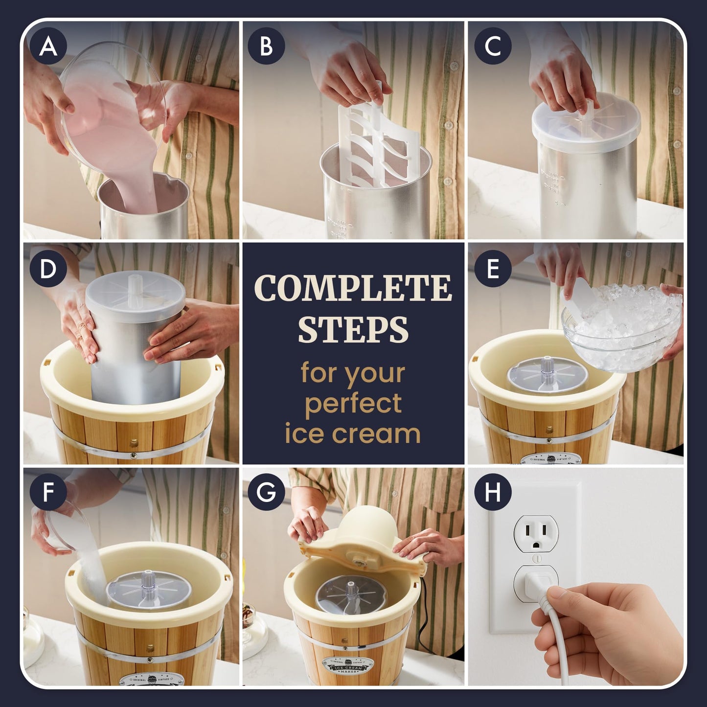 Elite Gourmet Maxi-Matic EIM-924L 4 quart Old Fashioned Electric Ice Cream Maker, Pine Bucket