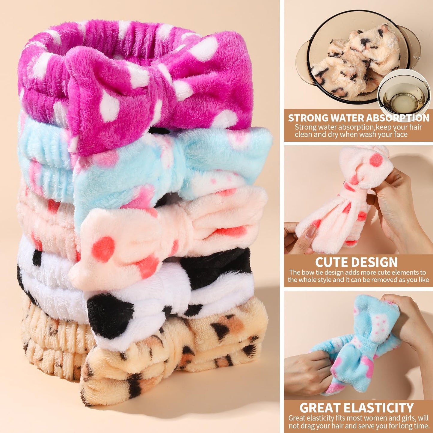 Teenitor Makeup and Spa Headbands, Bow Headbands for Women's Skincare and Face Washing