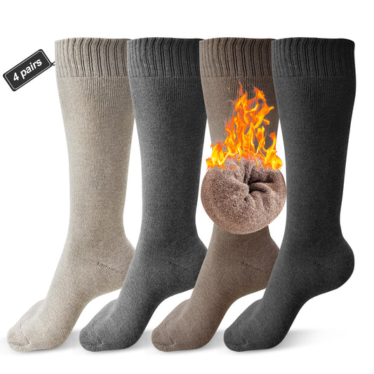 Knee High Socks for Woman, Boot Socks/long Socks Cotton Thermal Socks for Hiking Skiing Winter Gifts-4pairs