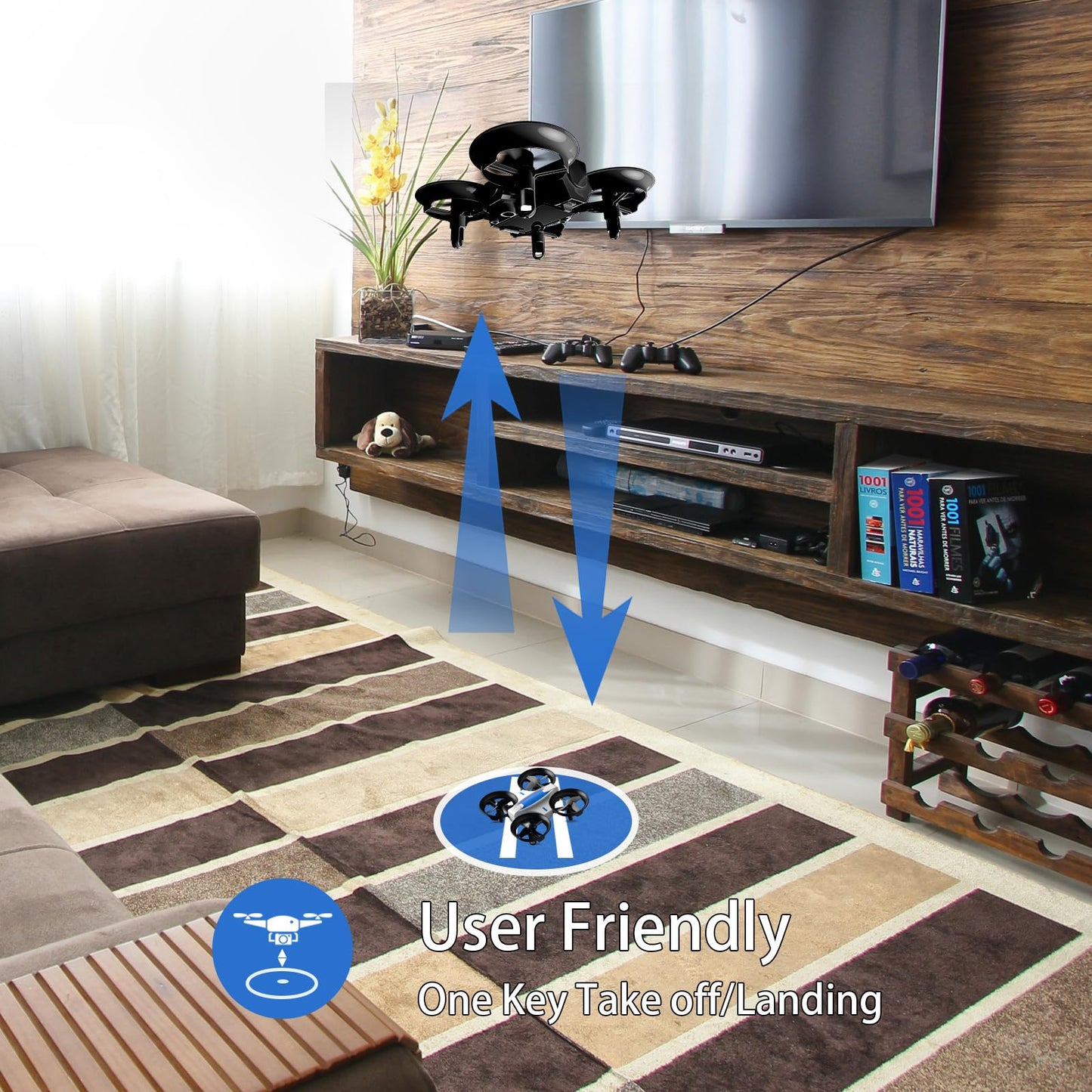 SKYKING Mini Drone for Kids and Beginners Quadcopter, Portable Indoor Kids Drone with Auto Hover, RC Drone with Altitude Hold and Headless Mode, Small Helicopter with 3D Flip, Propeller Full Protect, and User-Friendly Controls, Great Birthday Christmas Gi