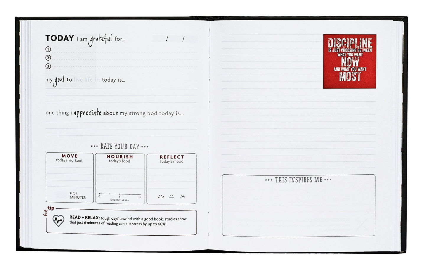 Fitlosophy Fitspiration Journal: 16 Weeks of Guided Fitness Inspiration, Dream Seek Achieve 8 x 7