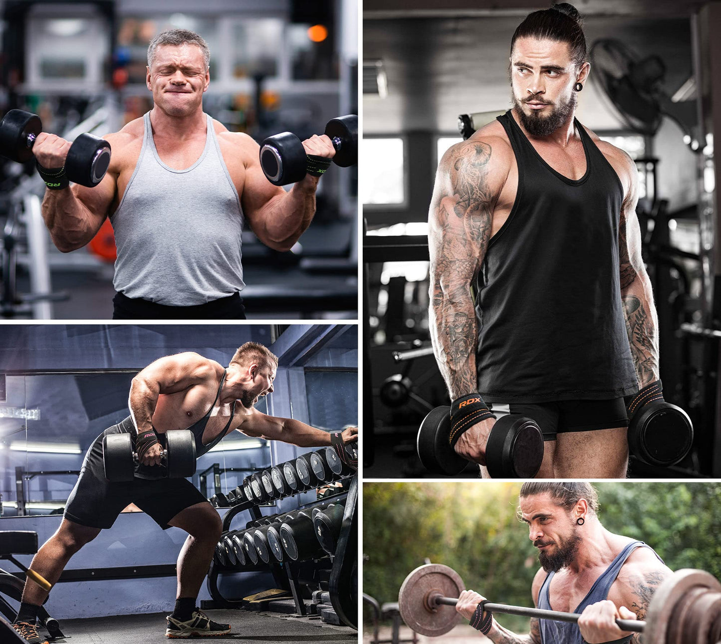 RDX Weight Lifting Straps Figure 8, Anti Slip Strap with cuffs wrist Support for Gym Workout Deadlift Powerlifting Bodybuilding Weightlifting, Fitness Strength Training, Hand Bar Grip for Men