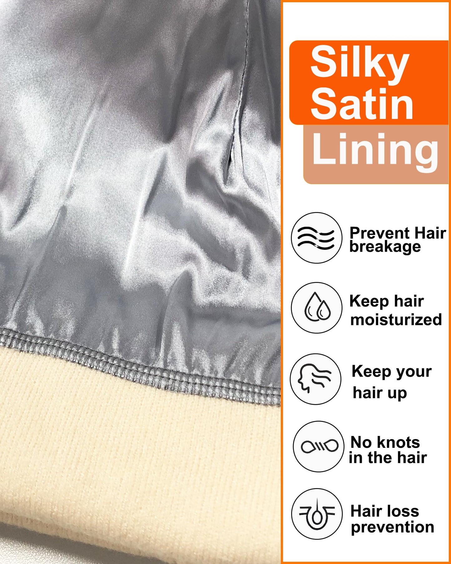 Womens Satin Lined Beanie Wool Knit Cuffed Warm Winter Hats for Women Men Soft Slouchy Silk Lining Beanies Skull Cap Beige