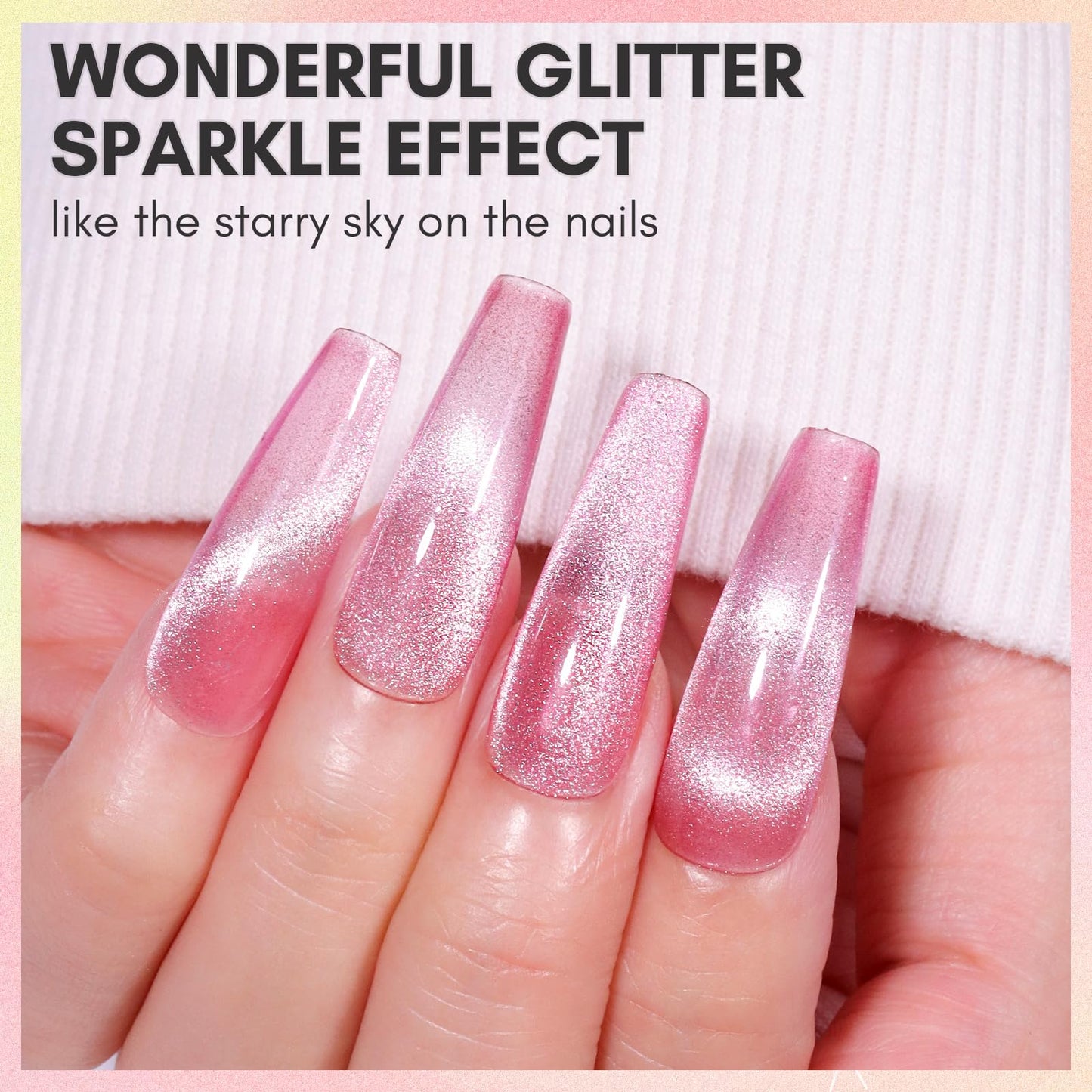 Makartt Gel Nail Polish, Cat Eye Glitter Gel Polish Summer Gel Polish with Magnet Stick Soak Off UV/LED Manicure Nail Art Designs-Sugarplum Serenade