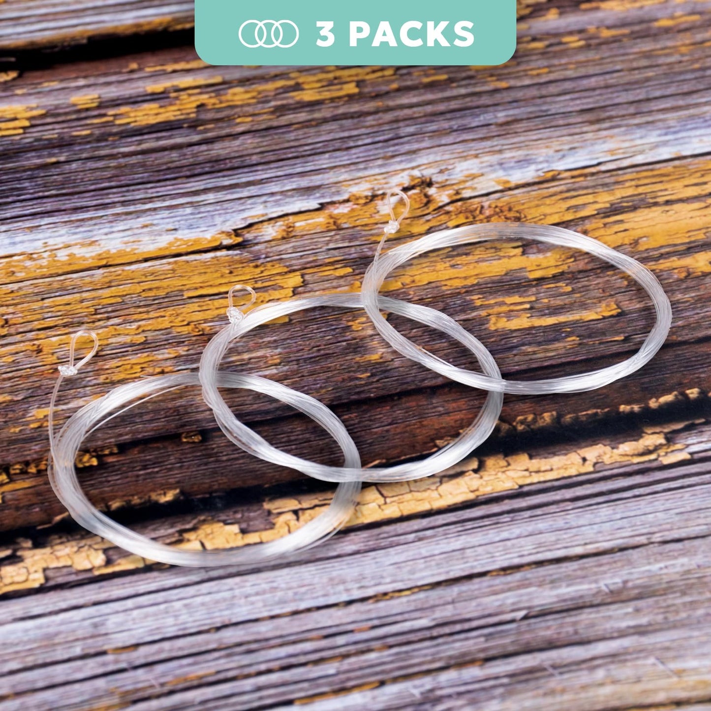 SF Pre-Tied Loop Heavy Butt Fly Fishing Bass Tapered Leader High Knot Strength Clear Nylon for Bass/Large Flies 3 Packs 9FT 8lb