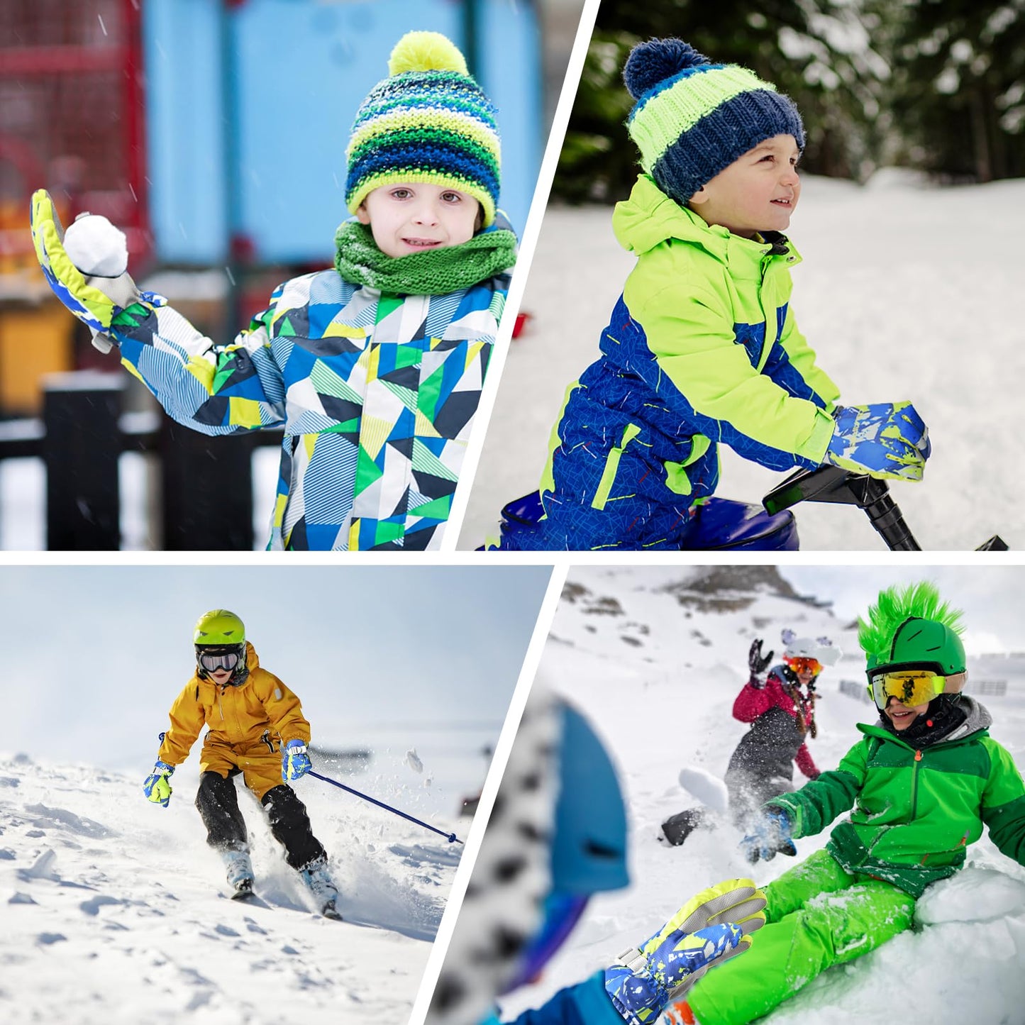 Cevapro -30℉ Ski Gloves Kids 3M Thinsulate Touchscreen Waterproof Cold Weather Winter Gloves, Warm Snow Gloves for Boys Girls