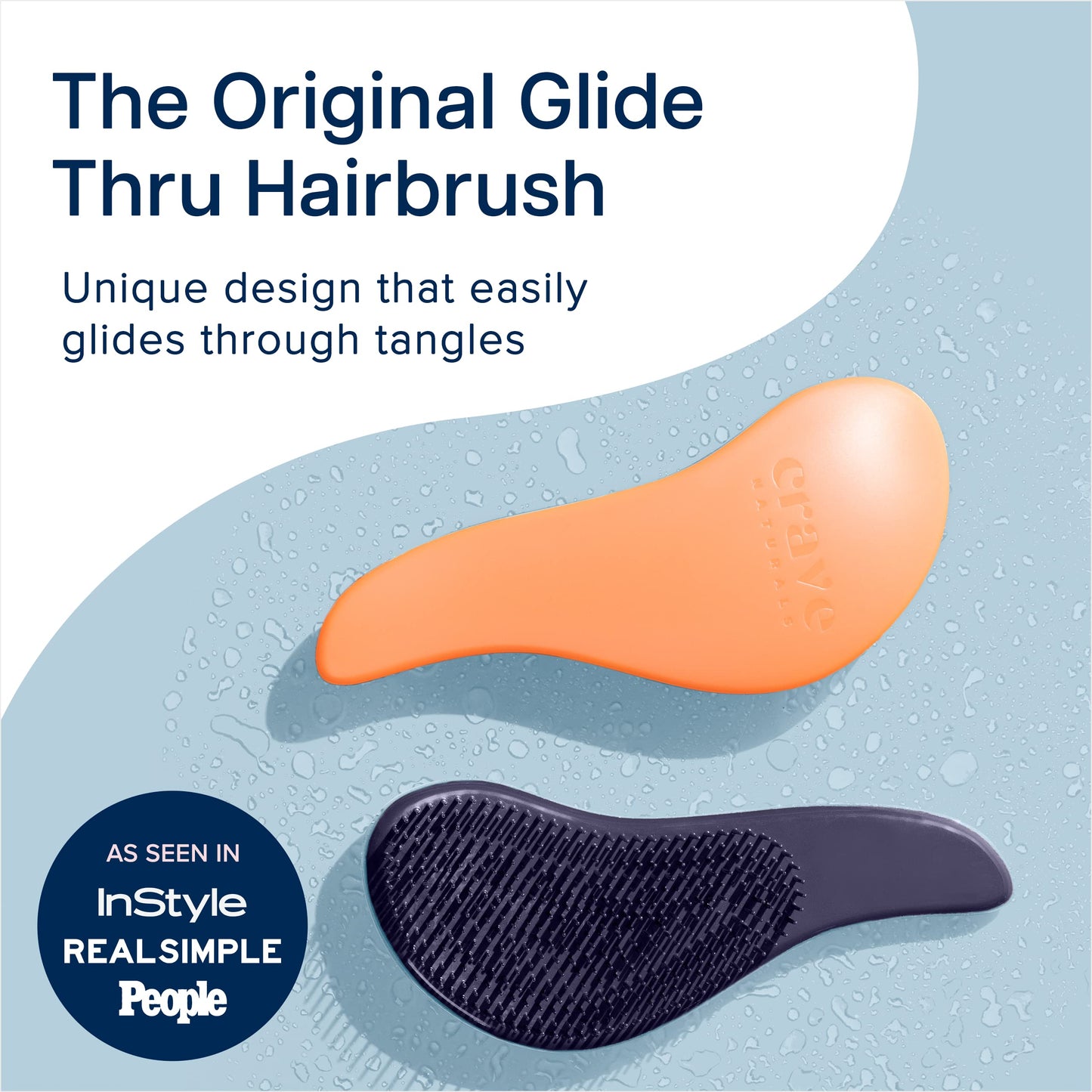 Crave Naturals Glide Thru Detangling Brush - Detangler Brush for Natural, Curly, Straight, Wet and Dry Hair for Adults and Kids - Hair Brush for Little Girls, Toddlers, Teens - 7.5 x 3 inches, Coral