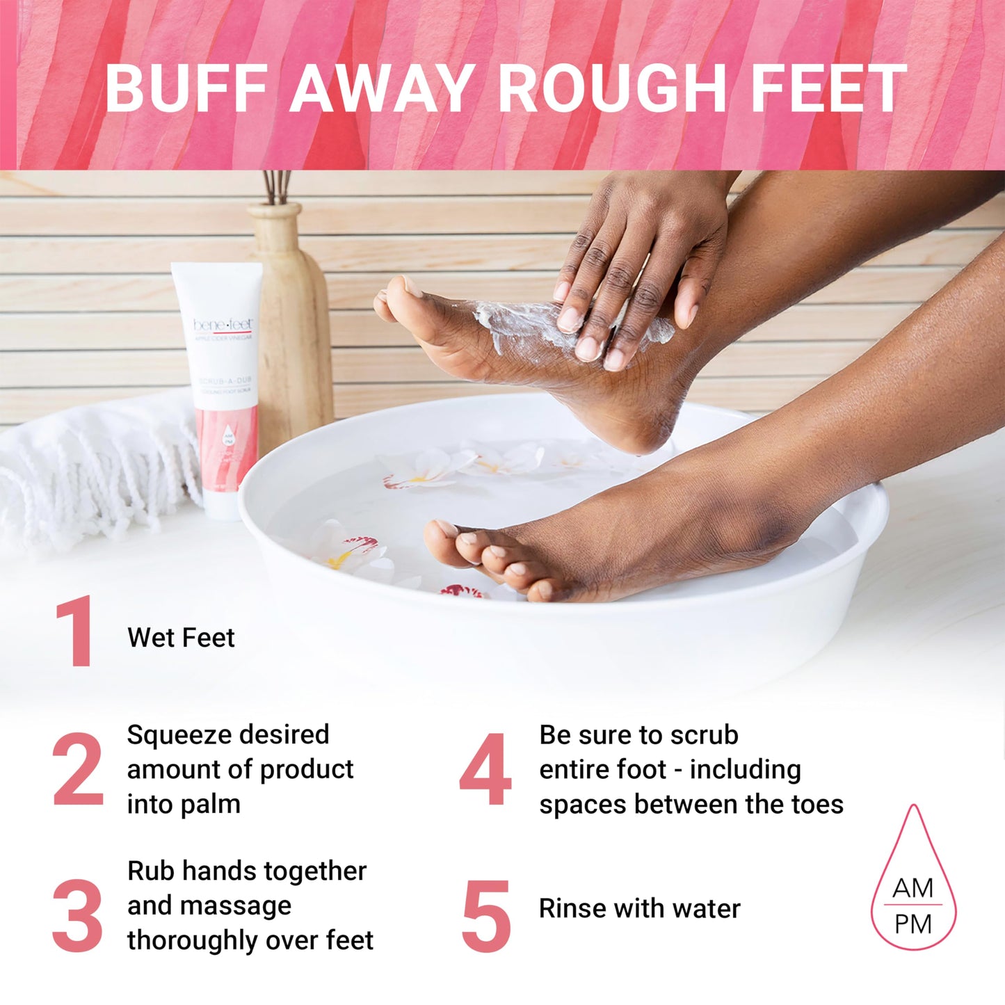 Benefeet Scrub-A-Dub Cooling Foot Scrub - Exfoliates + Refreshes Dry + Dull Skin, Get Smoother Skin from Heel to Toe, Made w/Vitamin E, Apple Cider Vinegar, Walnut Shell + Apricot Seed, 4 oz (2 Pack)