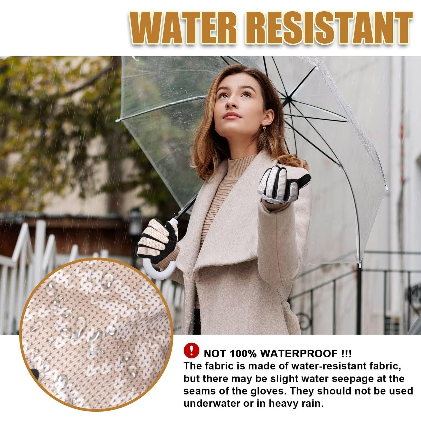 Pixel Panda Outdoor Winter Touchscreen Warm Gloves, Water Resistant Windproof Anti-Slip Sports Gloves for Cycling Driving Running Hiking Climbing Skiing Sports