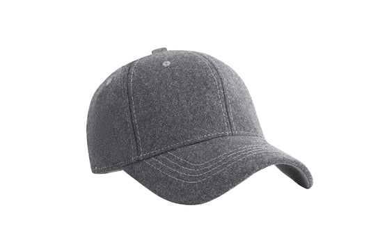 Woolen Baseball Cap Hat Soft-Structured Winter Ball Cap Adjustable Warm Hat Winter Cold Resistant Hat (Dark Grey)