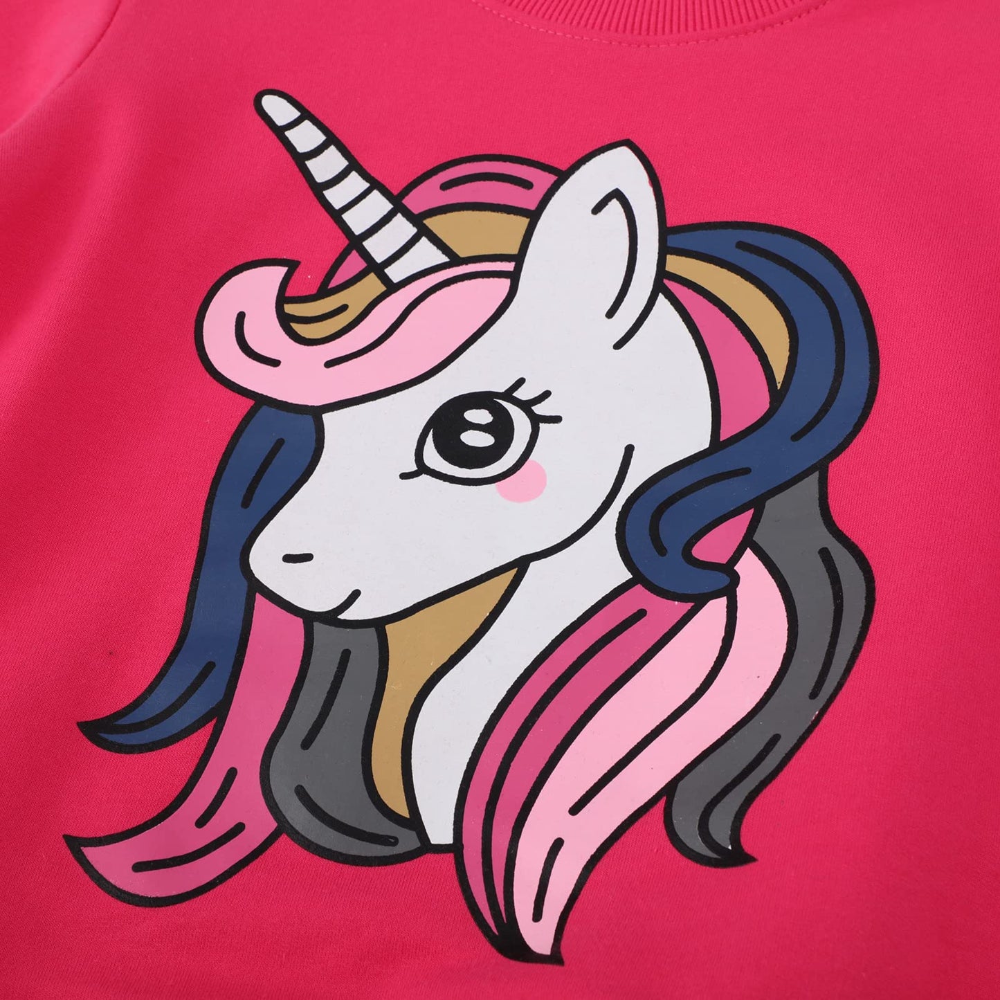 Little Girl Sweatshirts Red Unicorn Pullover Crewneck Winter Long Sleeve Tops Cotton Casual Sweater Shirts 7